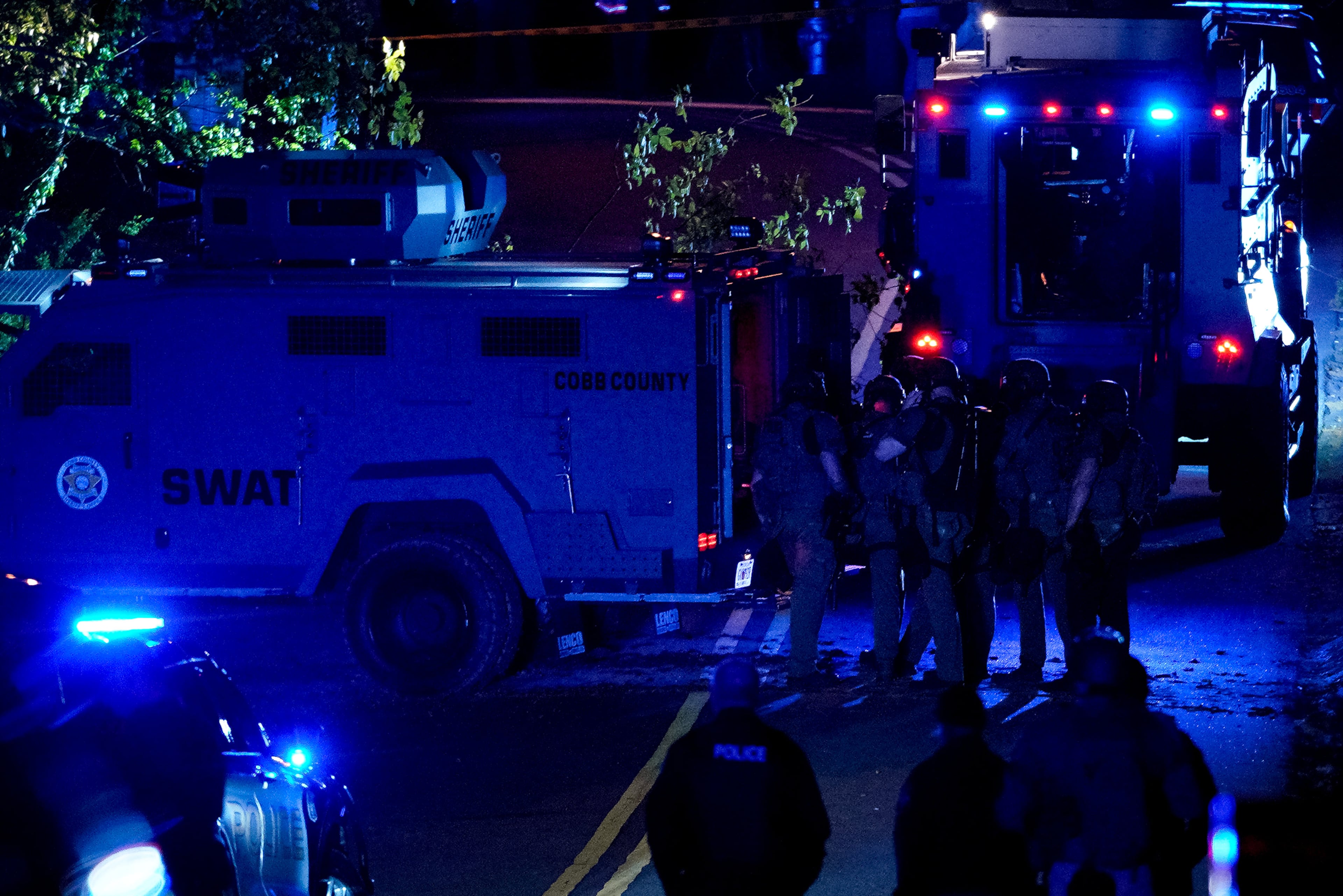 A SWAT team responded to a hours-long SWAT standoff Saturday at a home in Marietta.