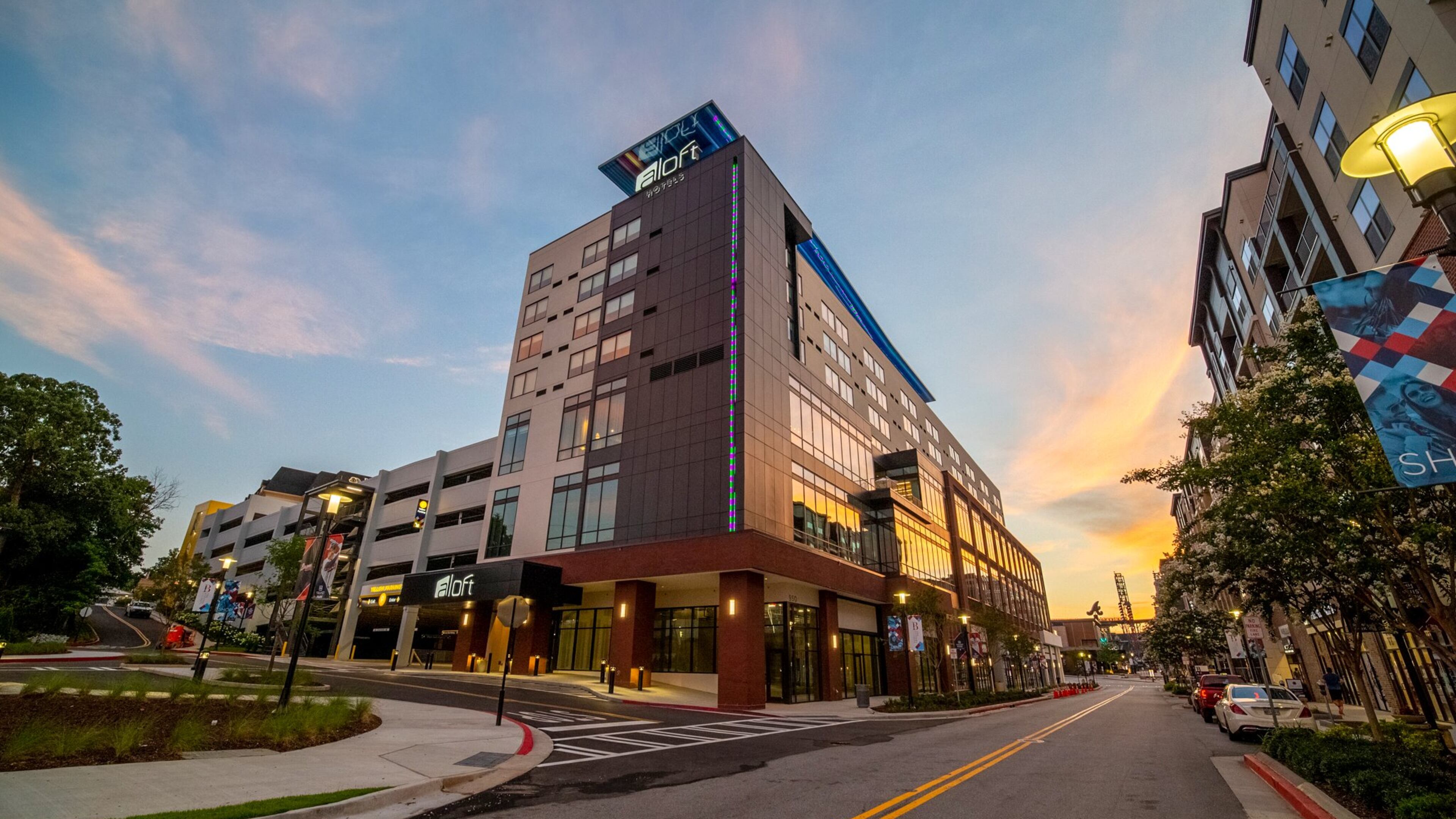 Aloft Atlanta is a new 142-room boutique hotel located at 950 Battery Avenue near Truist Park.