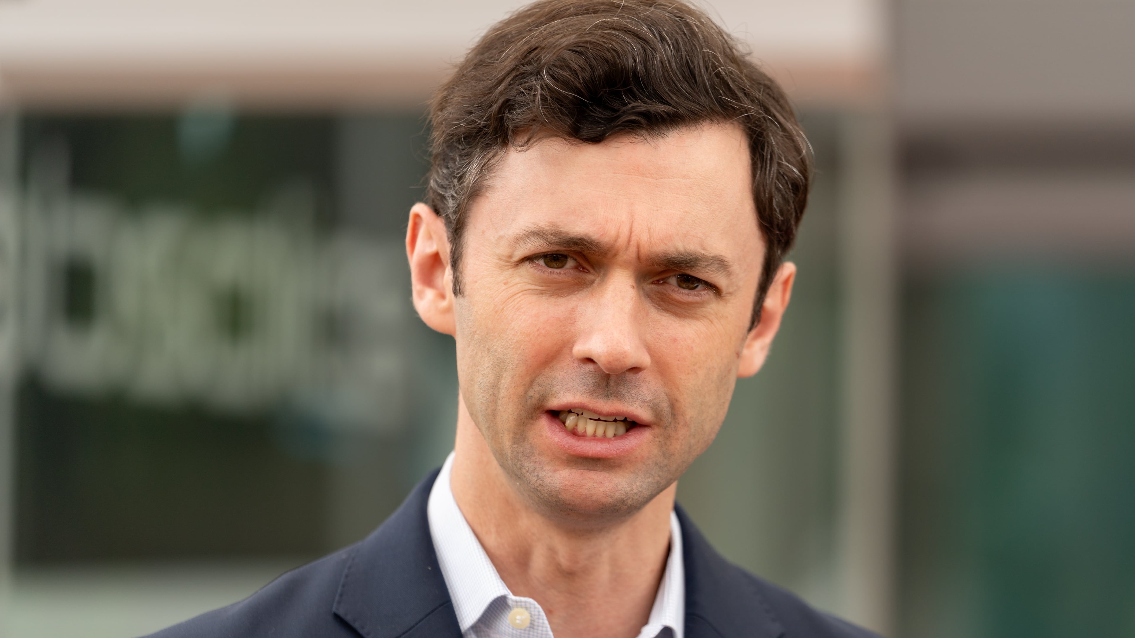 Georgia Senators Jon Ossoff and Raphael Warnock spoke Friday afternoon at Absolics Inc in Covington. This meeting comes after $75 million dollars of funding was approved by The Commerce Department through the CHIPS and Science act. The Senators were joined by SK Americas staff and White House officials. Friday, May 24, 2024 (Ben Hendren for the Atlanta Journal-Constitution)