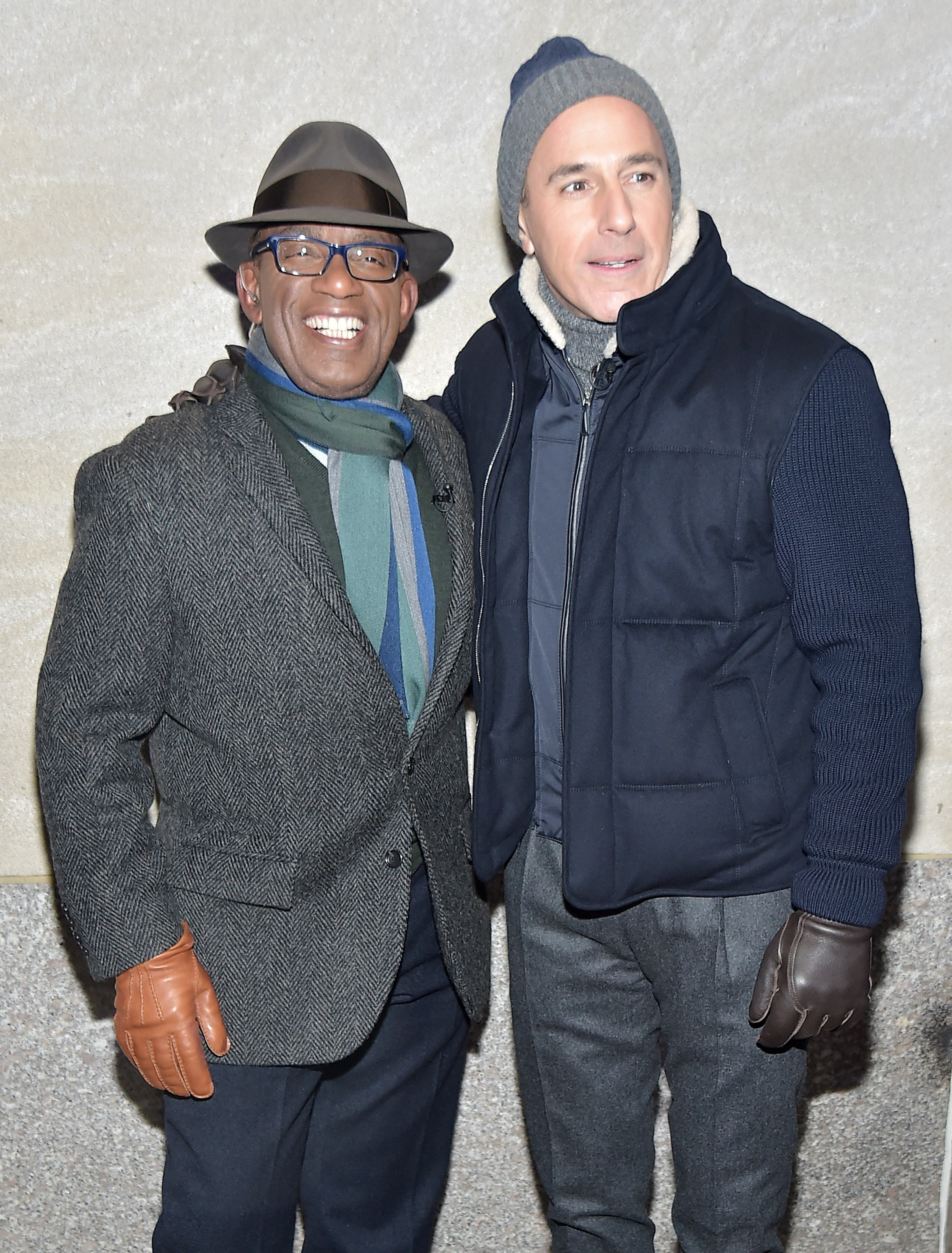 NEW YORK, NY - DECEMBER 03: TV personalities Al Roker (L) and Matt Lauer attend the 82nd annual Rockefeller Christmas Tree Lighting Ceremony at Rockefeller Center on December 3, 2014 in New York City. (Photo by Michael Loccisano/Getty Images)
