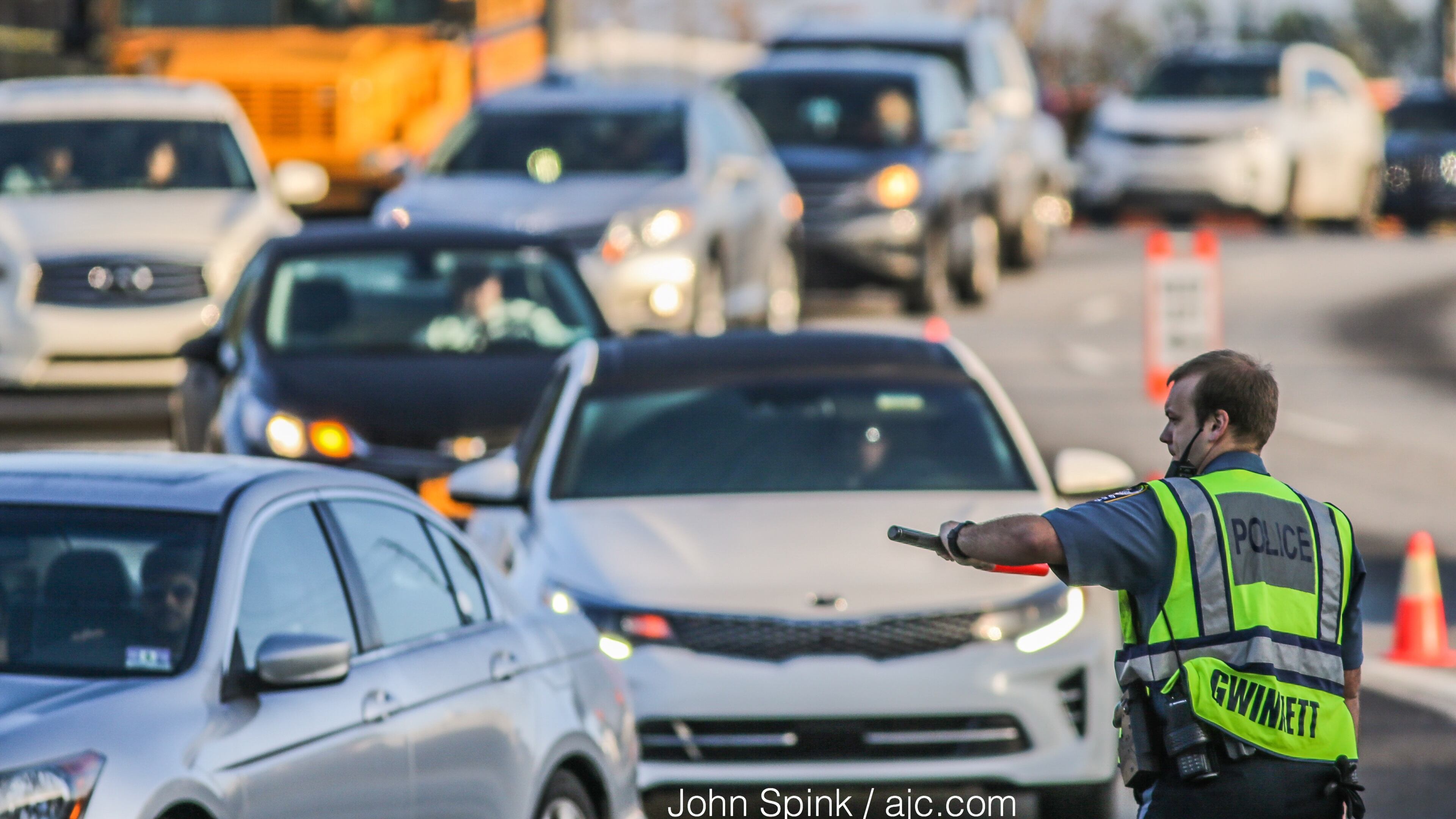 A file photo from a 2017 crash at the intersection of Jimmy Carter and Peachtree Industrial boulevards in Gwinnett County. JOHN SPINK / JSPINK@AJC.COM