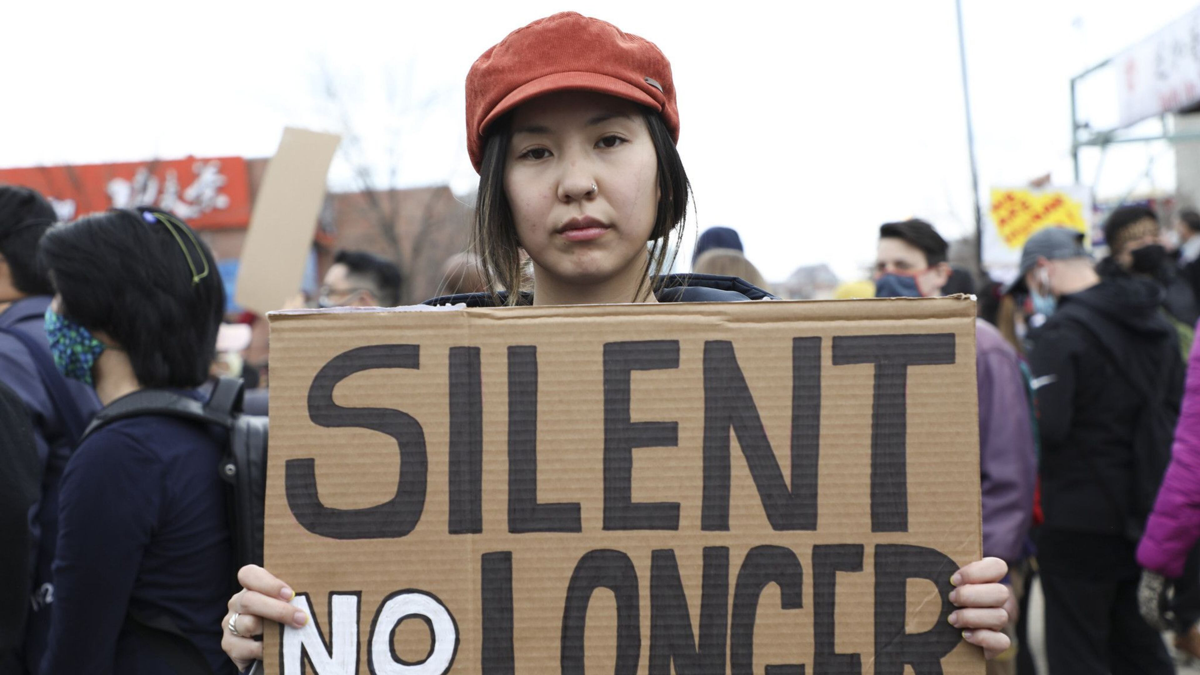 Jessie Chen, a first-year medical student at Loyola University Chicago, attends the "Stop Asian Hate" rally at Chinatown Square in Chicago on March 27, 2021. (Abel Uribe/Chicago Tribune/TNS)