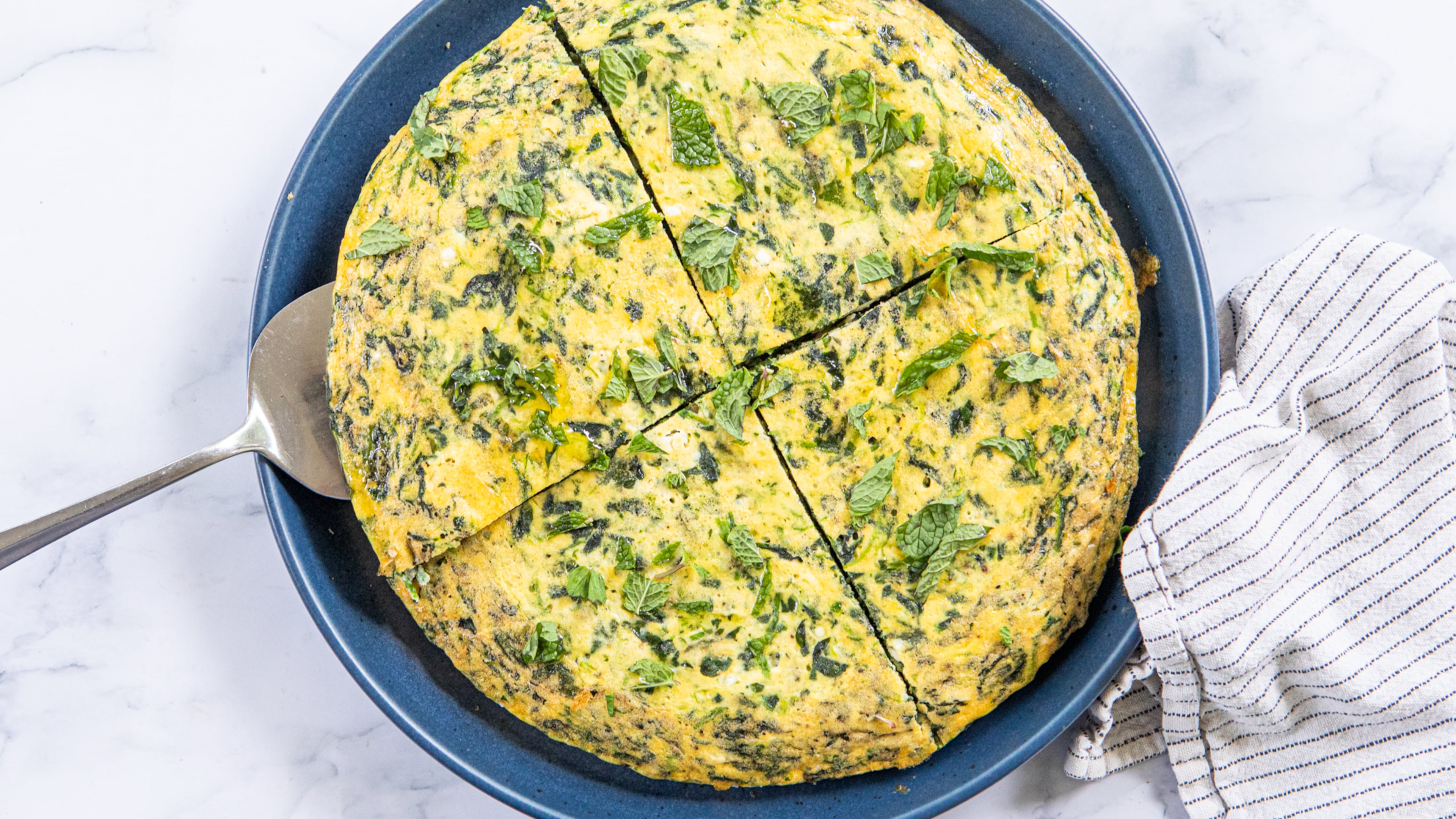 Spanakopita Frittata. (Aaliyah Man for the AJC/food styling by Kate Williams)
