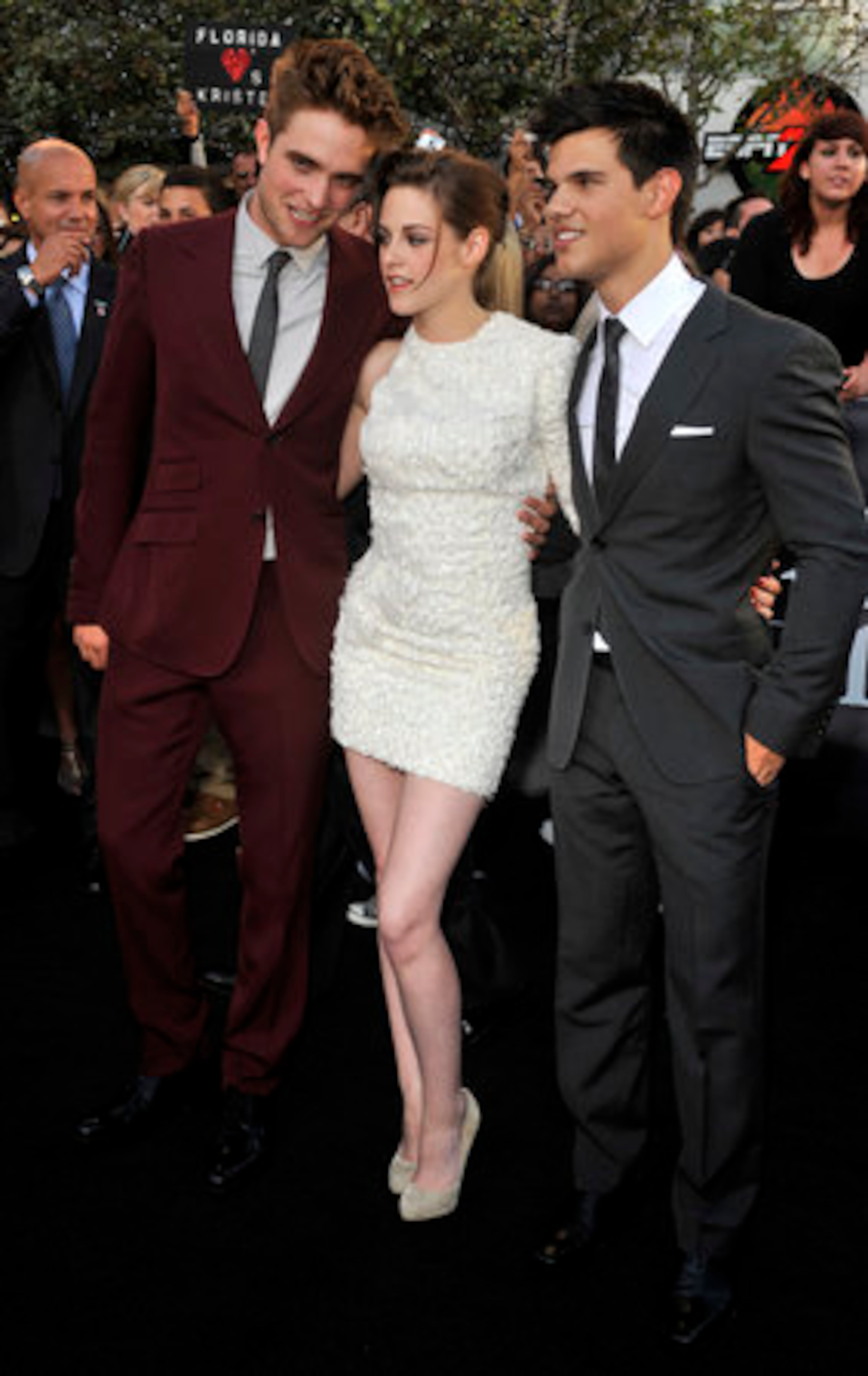 From left, Robert Pattinson, Kristen Stewart and Taylor Lautner arrive at the premiere of "The Twilight Saga: Eclipse" on Thursday, June 24, 2010 in Los Angeles.
