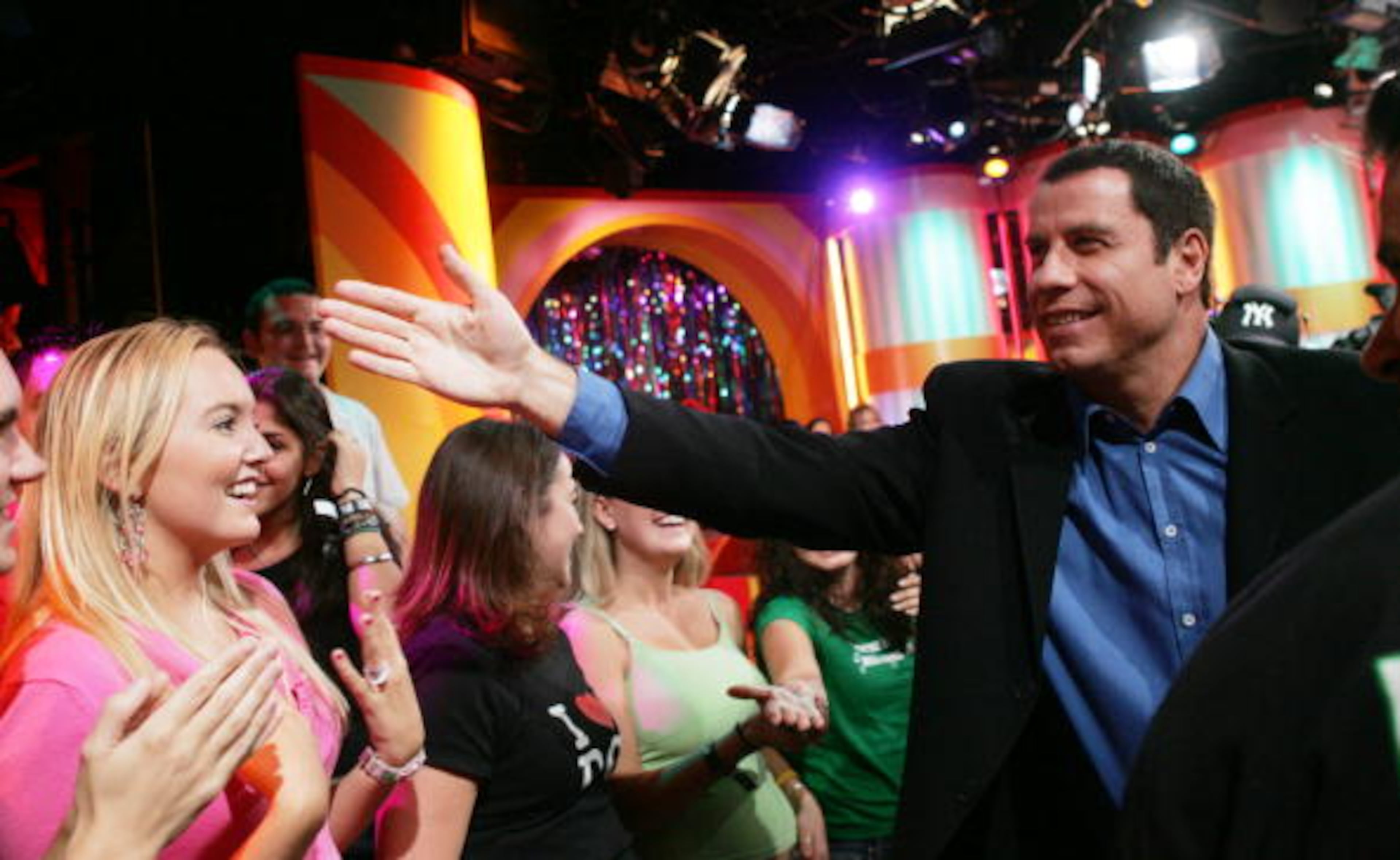 Actor John Travolta makes an appearance on MTV's Total Request Live at MTV Studios September 30, 2004 in New York City.