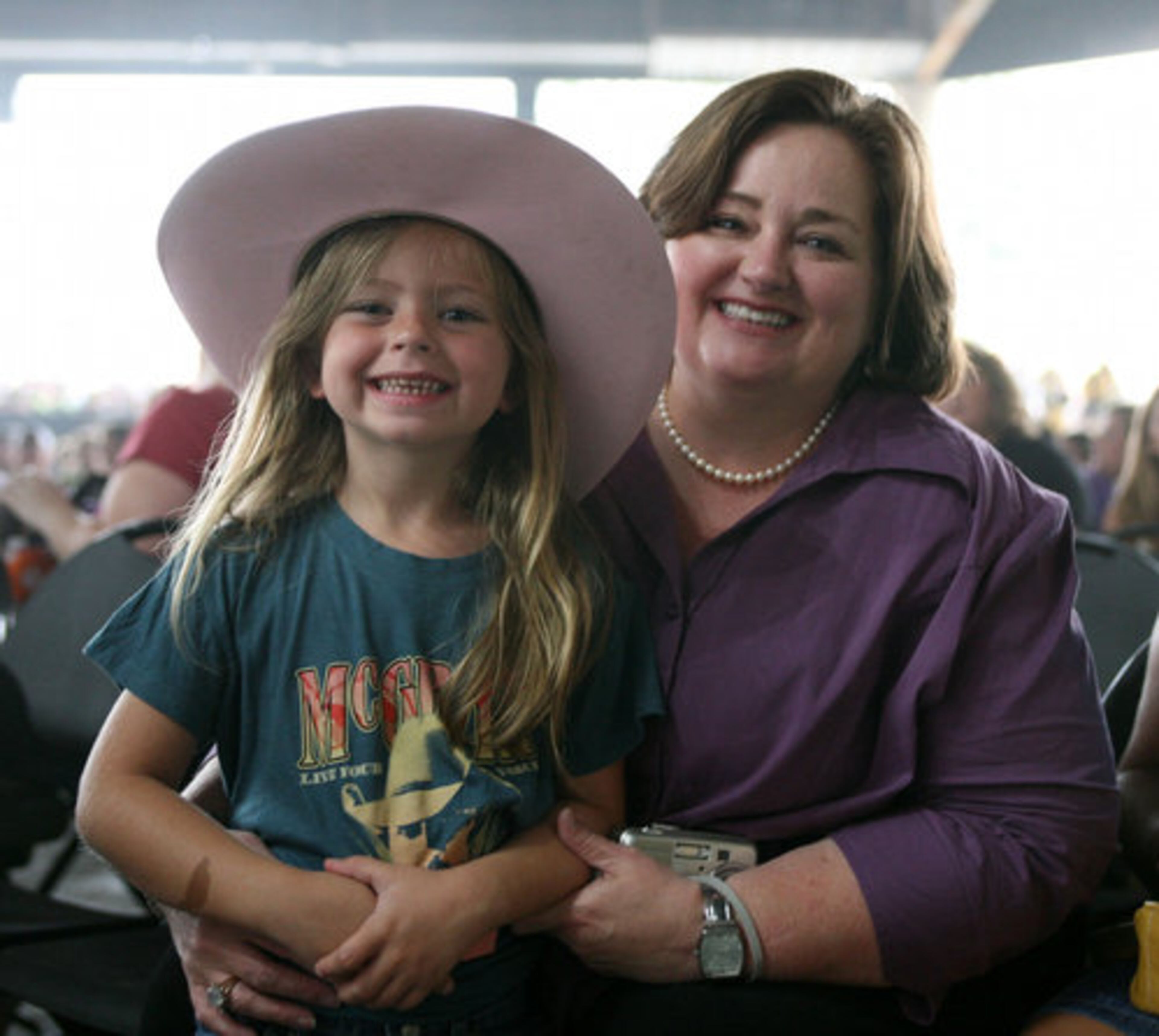 Four-year-old Harley Jones (left) and her mom, Carmen, drove down from Rome to see the show.