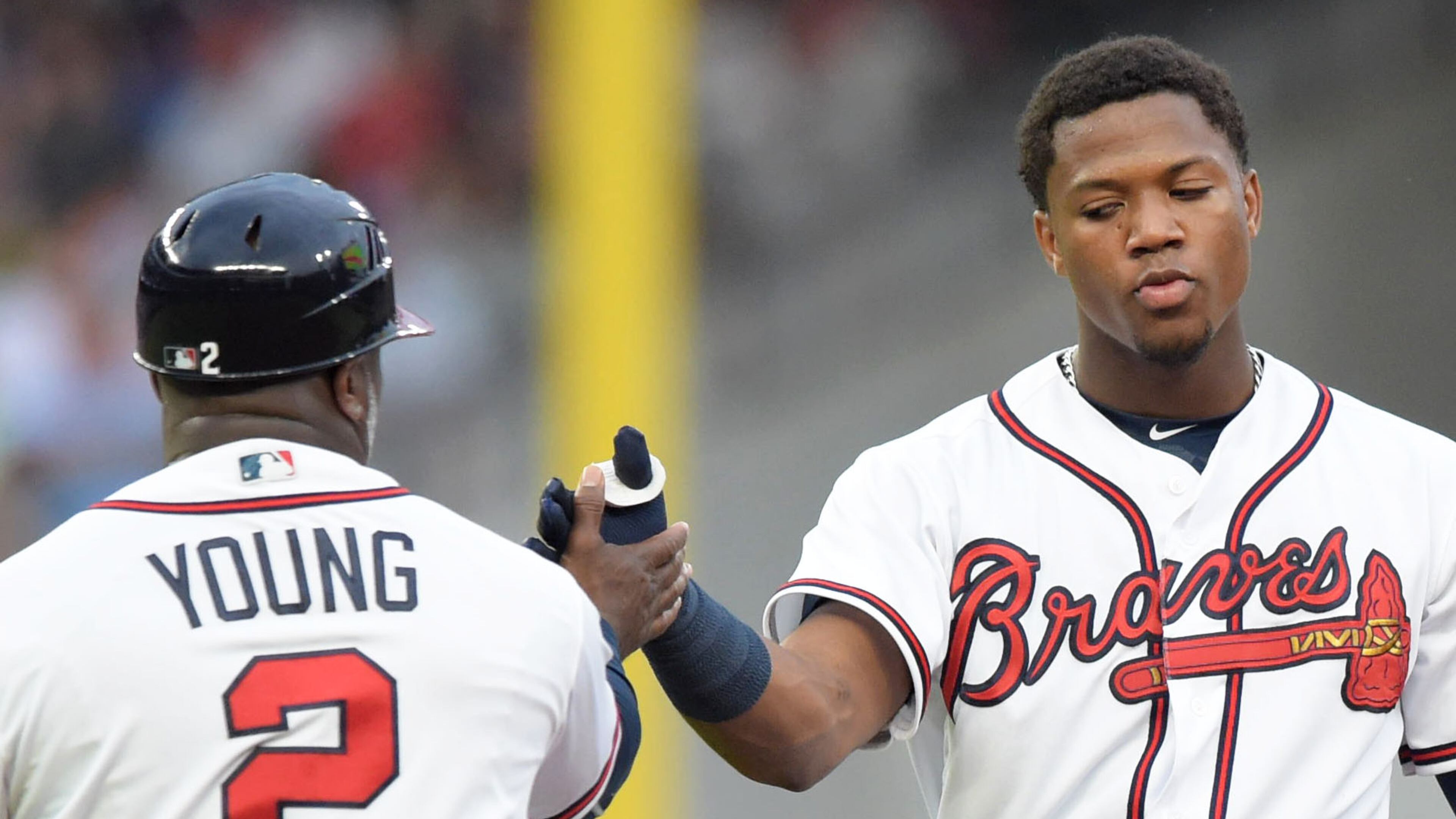 Braves rookie Ronald Acuna moved from left field to center field for the first time at the major-leave level for Sunday’s series finale against the Diamondbacks. (Jenna Eason / Jenna.Eason@coxinc.com)