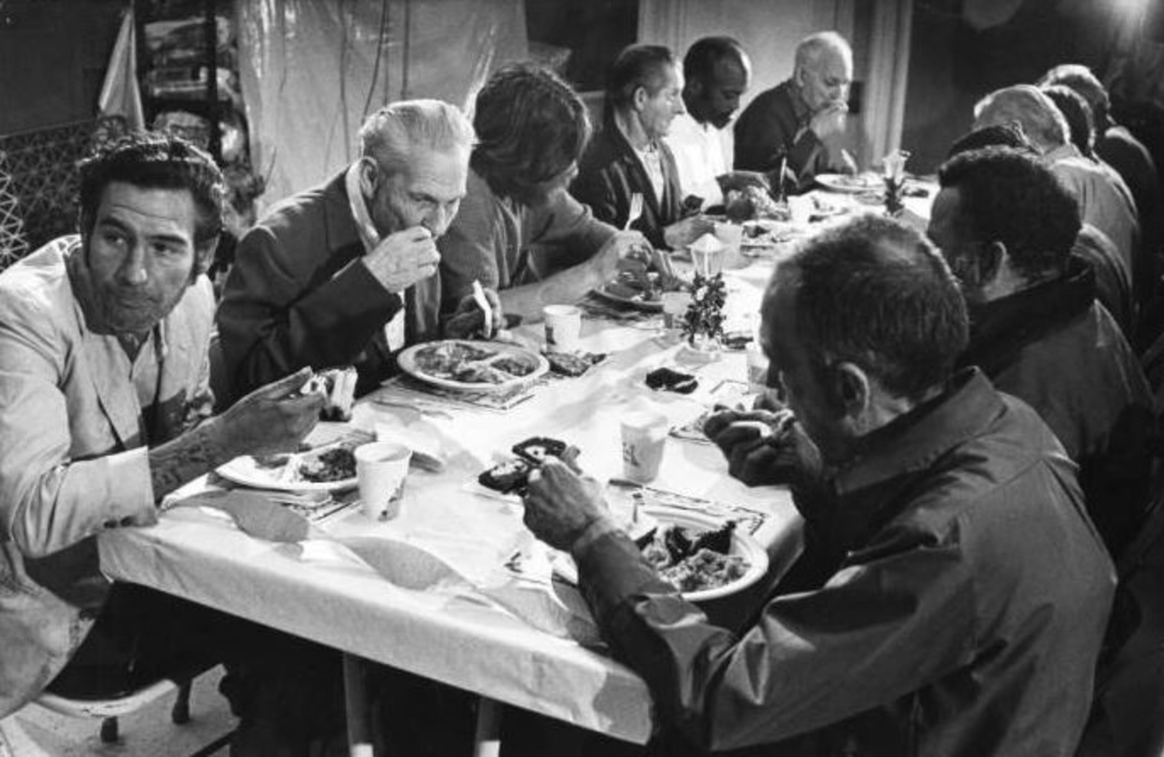 Dec. 26, 1973 -- Christmas dinner at a homeless shelter, Atlanta. BILL GRIMES / AJC PHOTO ARCHIVES