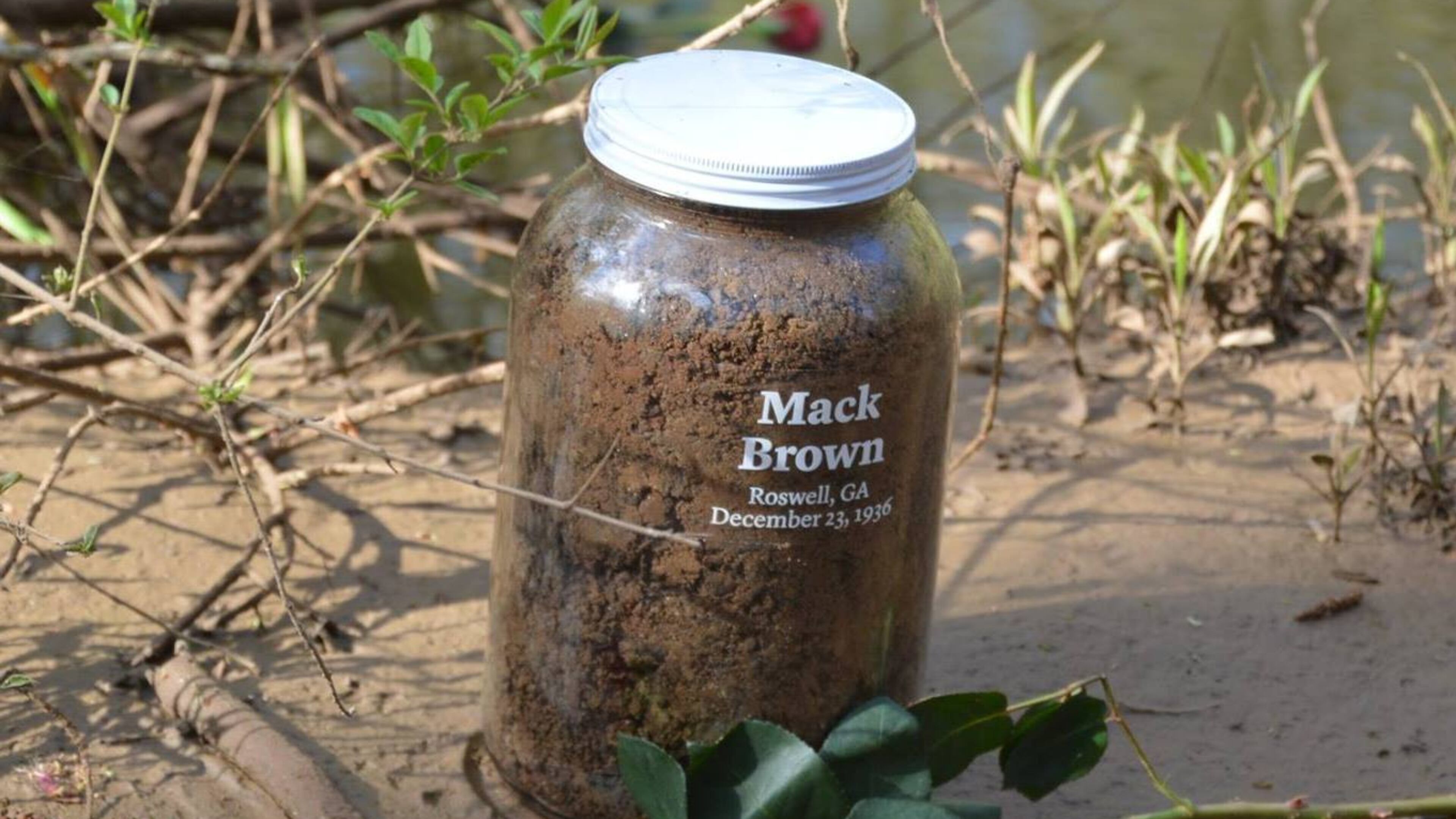 Members from the Fulton County Remembrance Coalition collected soil from the a riverbank near the area where the body of Mack Henry Brown was found in 1936. Photo Courtesy Rev. Patricia Templeton