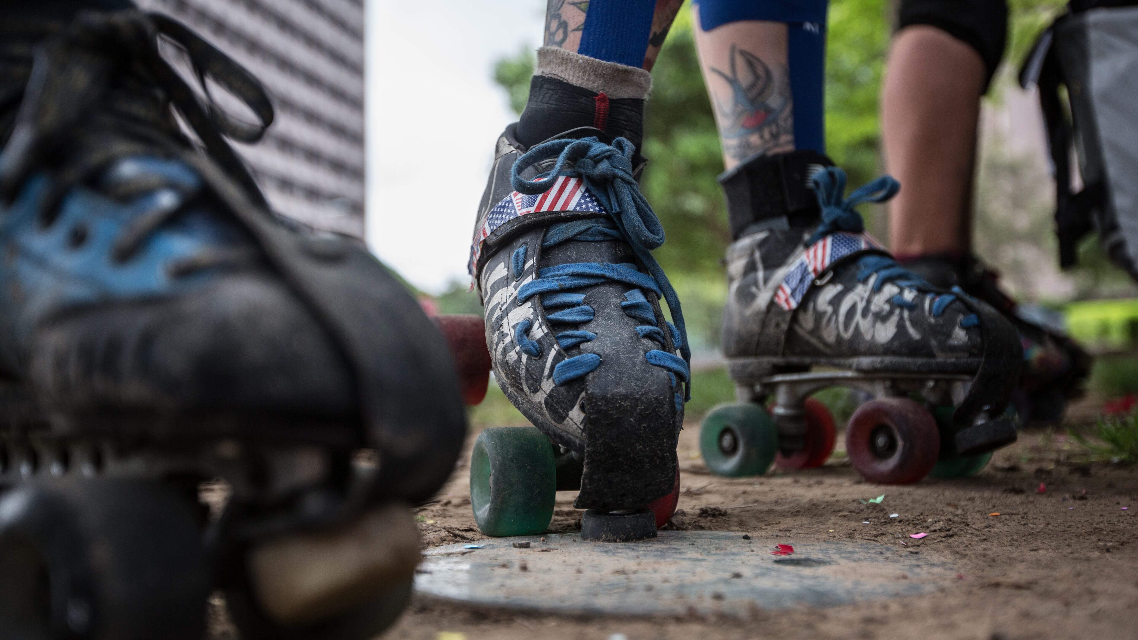 By the end of their trip, the States on Skates roller derby athletes will have skated approximately 2,800 miles from Cocoa Beach, FL to Santa Monica, CA in 78 days. (Tamir Kalifa for American-Statesman)