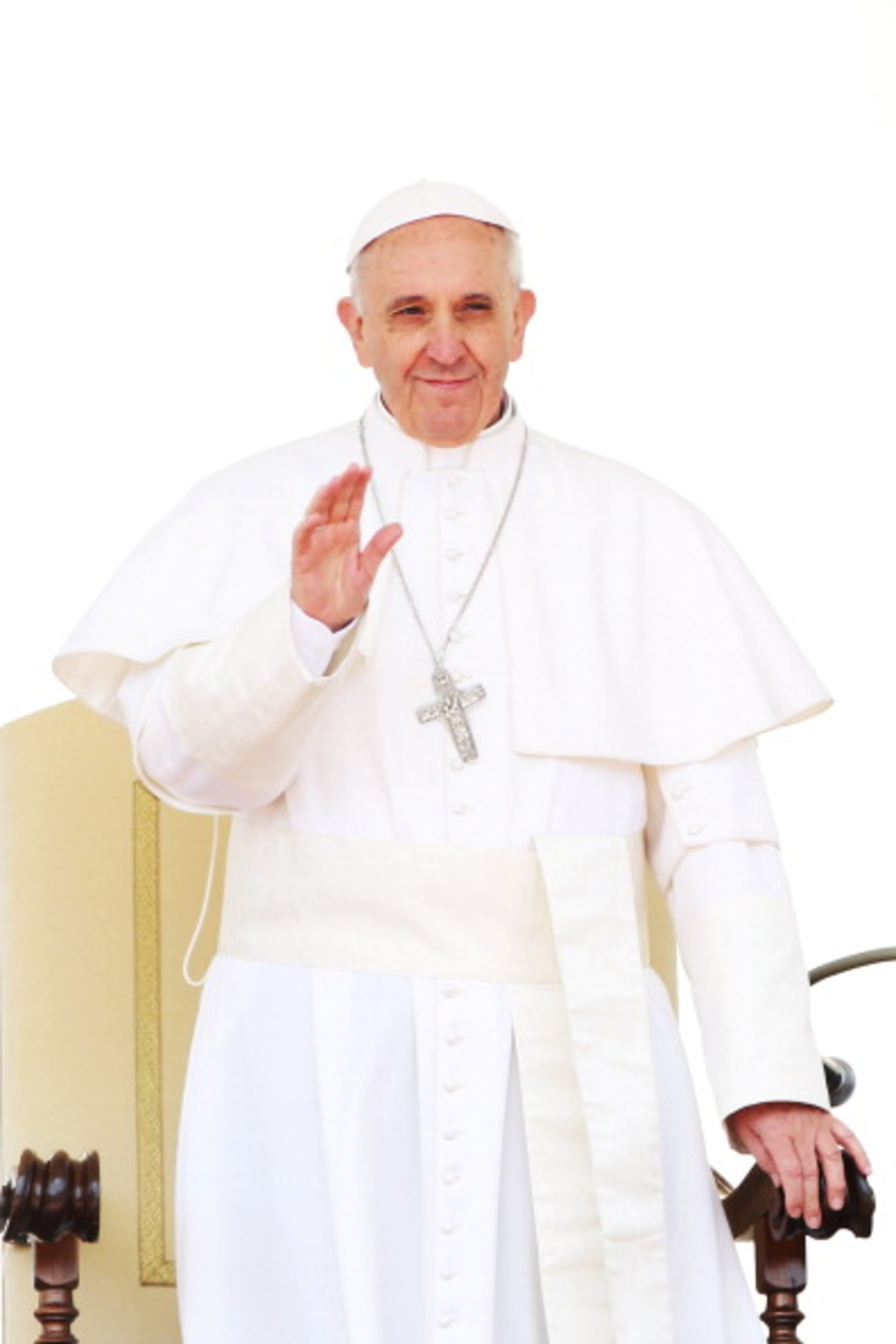 VATICAN CITY, VATICAN - MAY 22: Pope Francis attends his weekly audience on May 22, 2013 in Vatican City, Vatican. Pope Francis has sent a telegram to Archbishop Paul S. Coakley of Oklahoma City to express his deep concern for the victims, injured and homeless in the wake of a devastating tornado in Moore, Oklahoma. (Photo by Franco Origlia/Getty Images)