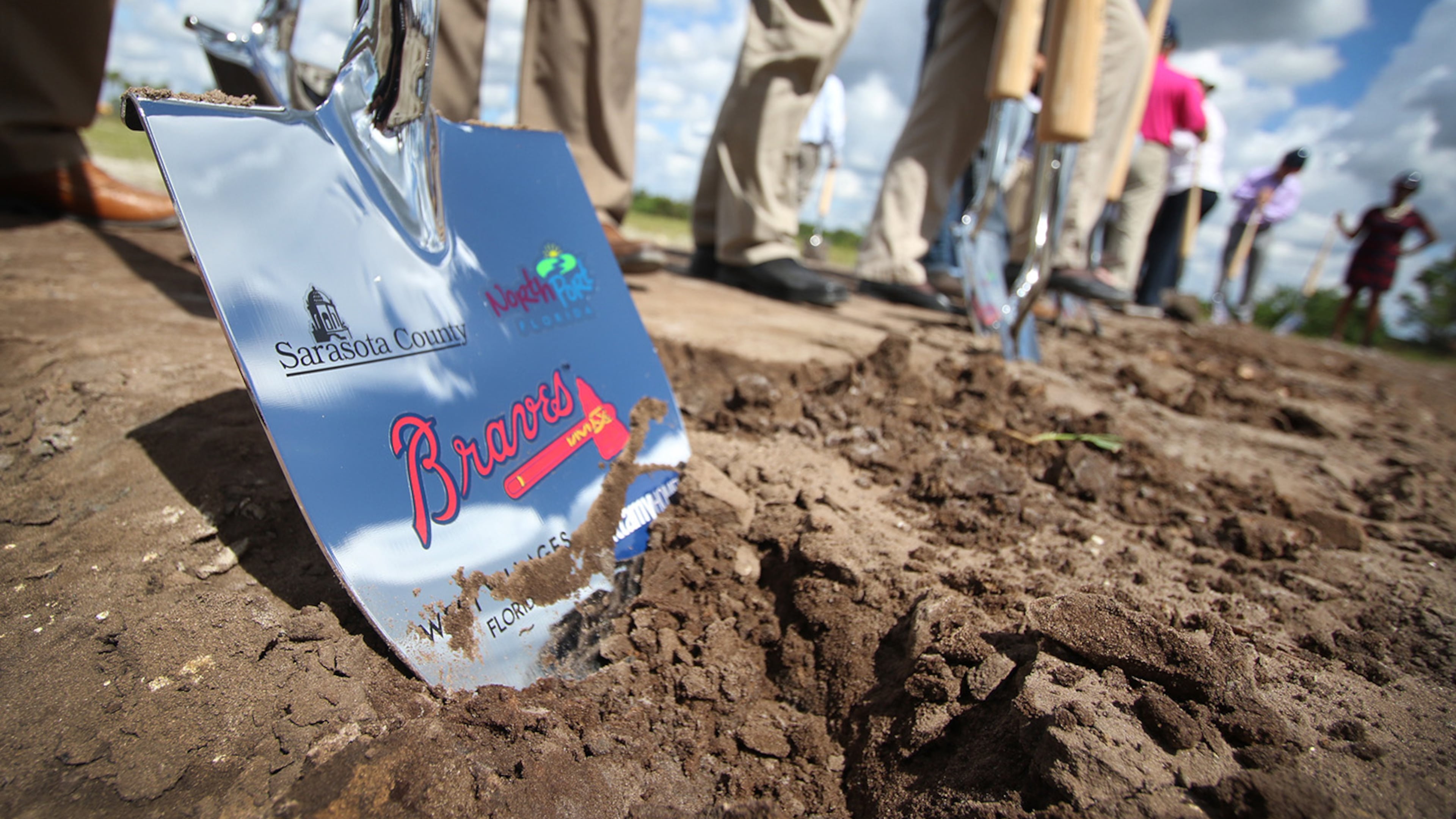 The scene at ground-breaking of the Braves’ new spring-training facility in North Port, Fla., on Oct. 16, 2017.