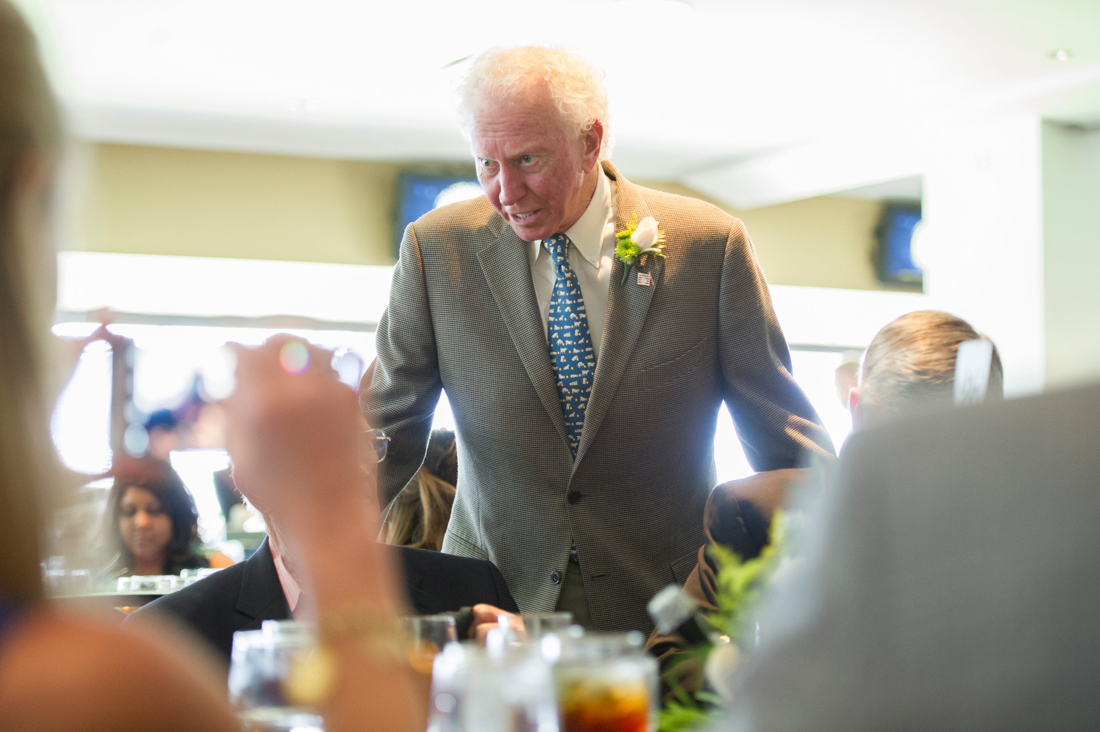 Don Sutton enters during the Atlanta Braves Hall of Fame luncheon inducting him, Monday, July 20, 2015, at Turner Field in Atlanta. (Photo/John Amis)
