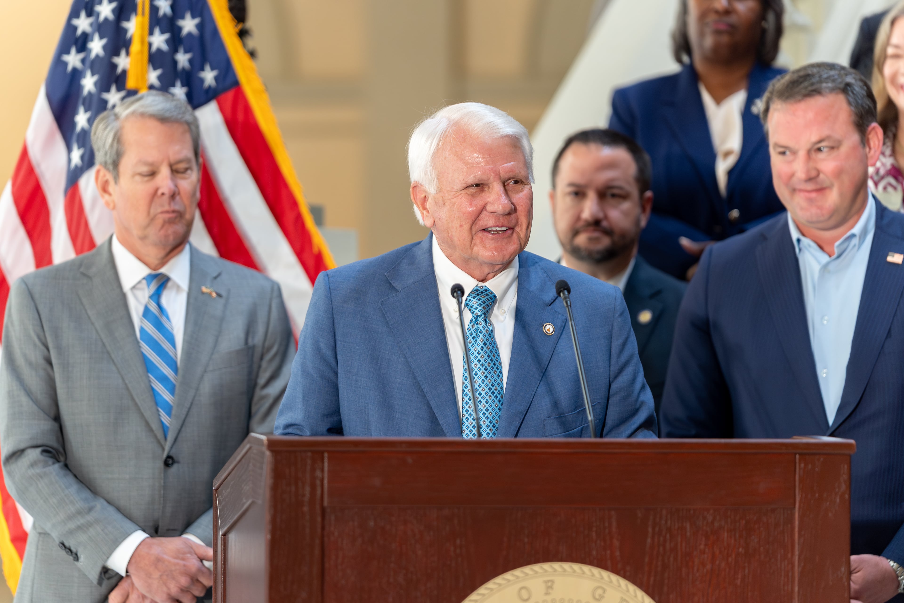 Georgia House Speaker Jon Burns speaks inside the Georgia Capitol on Monday. (Ben Hendren for the AJC)