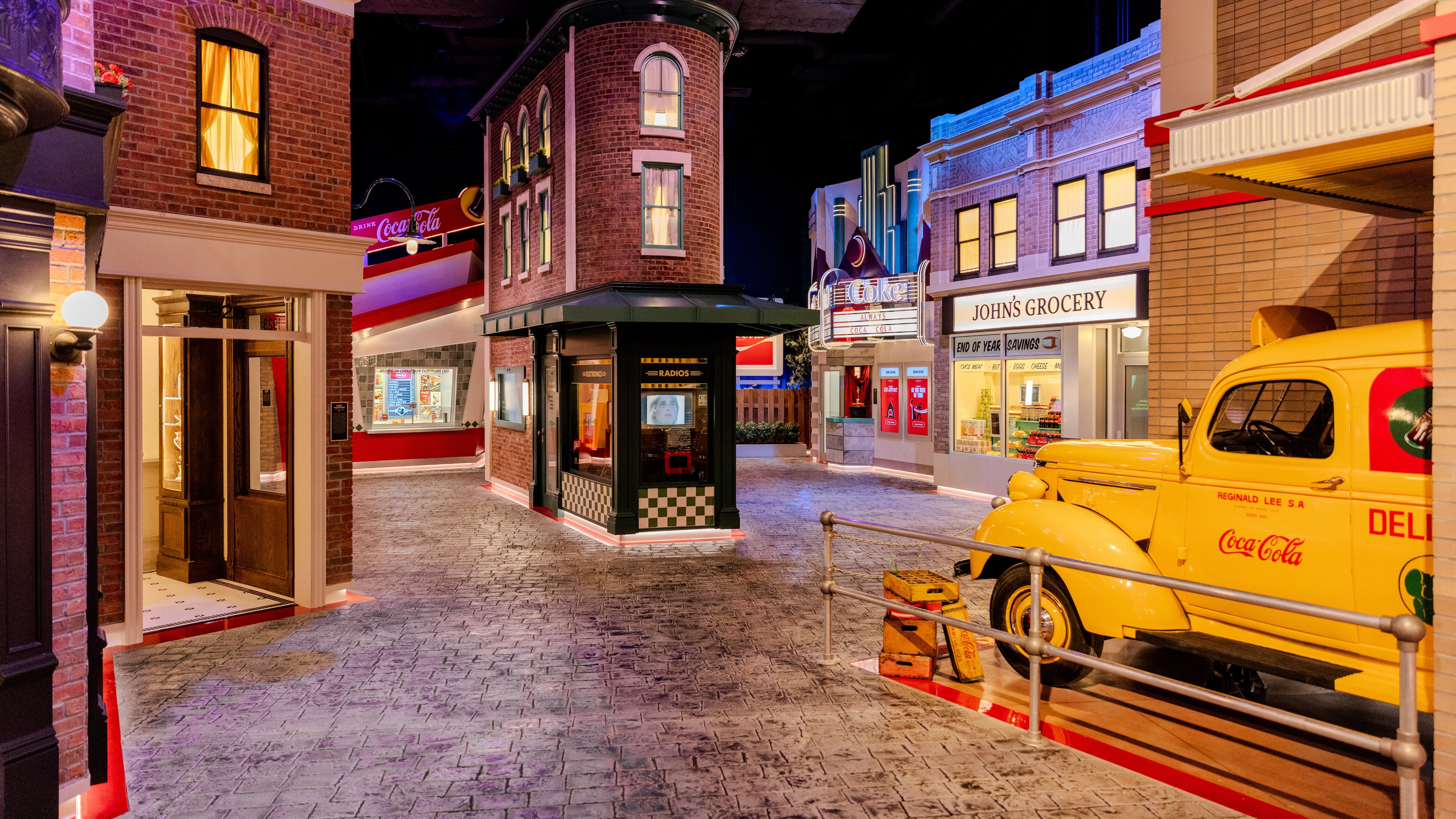 The second half of "Coca-Cola Stories" is a mock city with multiple interactive experiences that utilize AI.