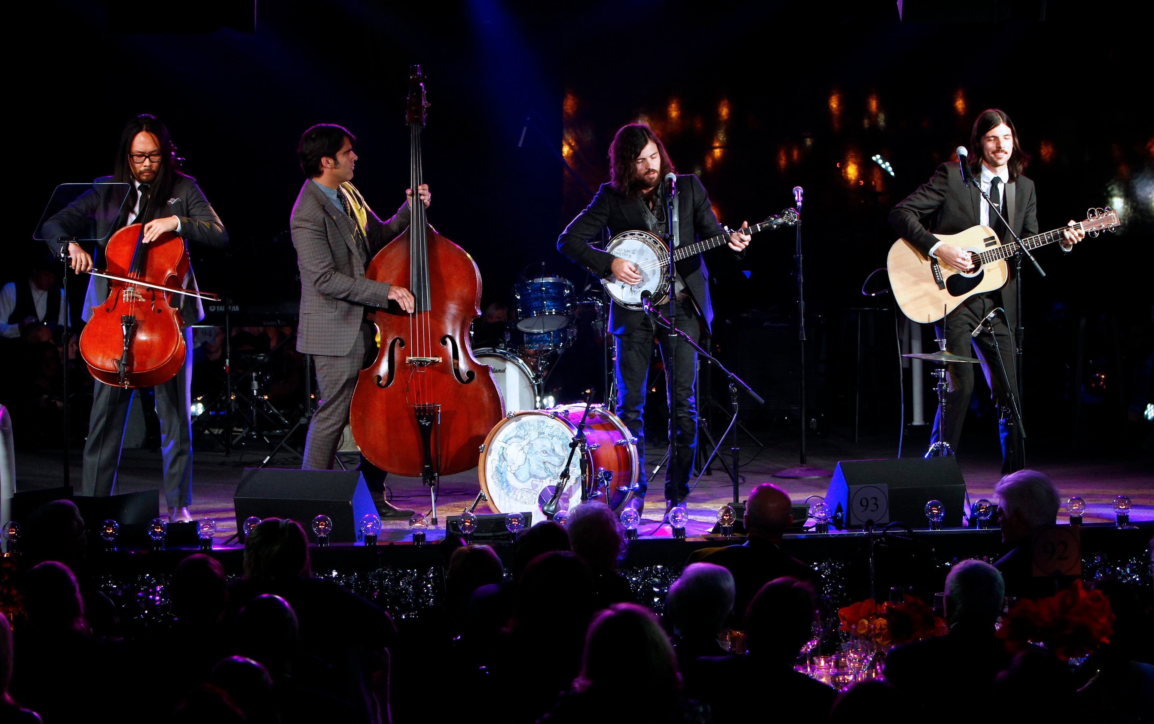 The Avett Brothers perform at the 60th Annual BMI Country Awards on Tuesday, Oct. 30, 2012, in Nashville.
