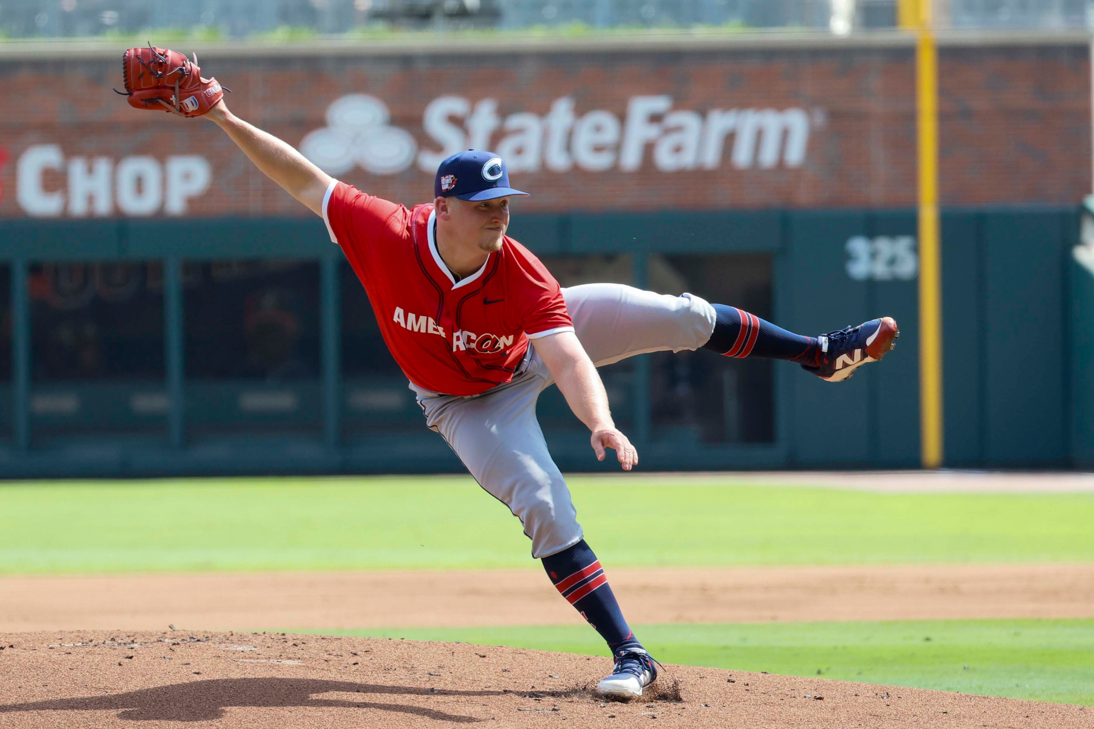 American League pitcher Parker Messick (25) of the Cleveland Guardians delivers a pitch to a National League batter during the MLB All-Star Futures Game at Truist Park on Saturday, July 12, 2025, in Atlanta.
(Miguel Martinez/ AJC)