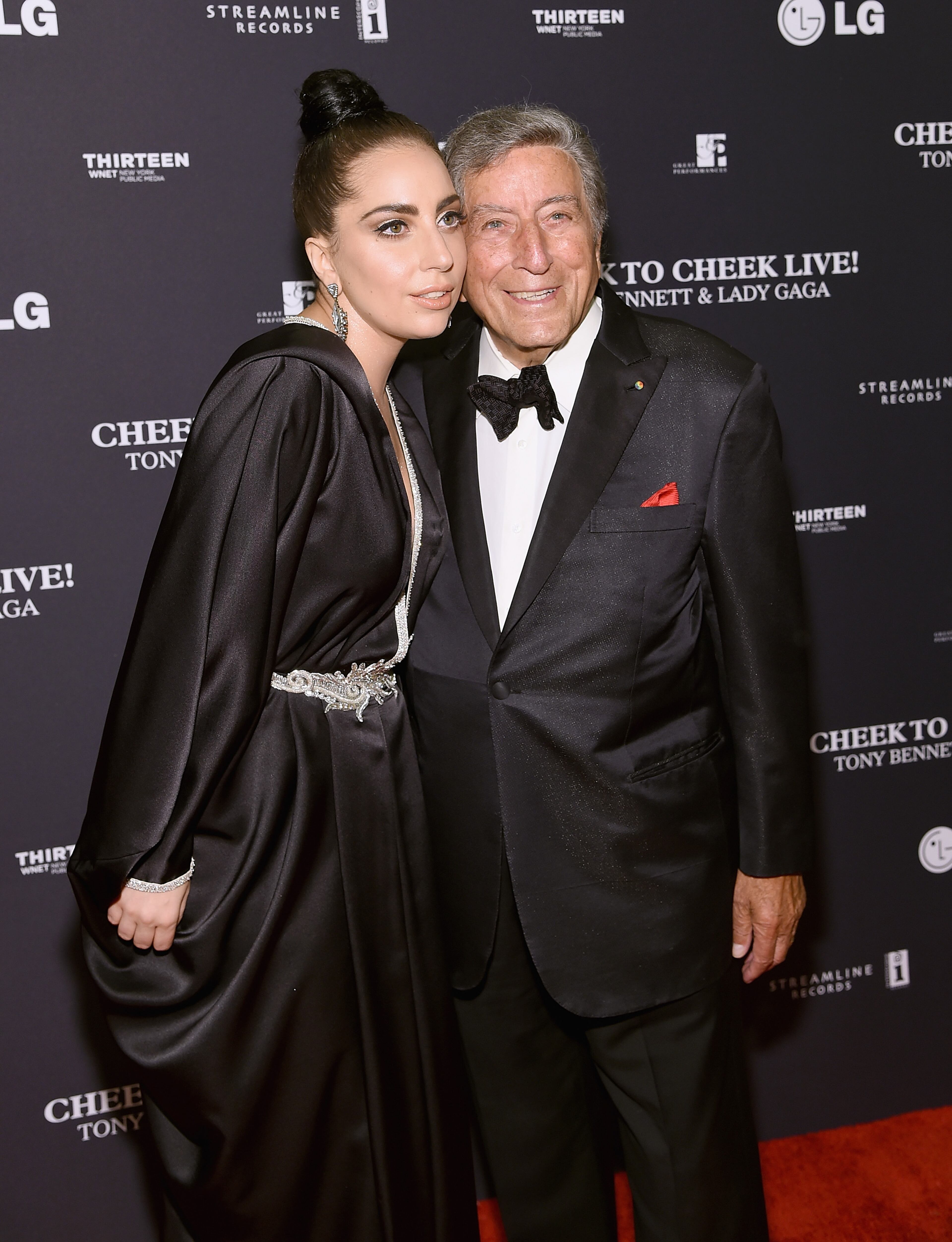 NEW YORK, NY - JULY 28: Lady Gaga and Tony Bennett arrive to their 'Cheek To Cheek' taping at at Jazz at Lincoln Center on July 28, 2014 in New York City. (Photo by Jamie McCarthy/Getty Images)