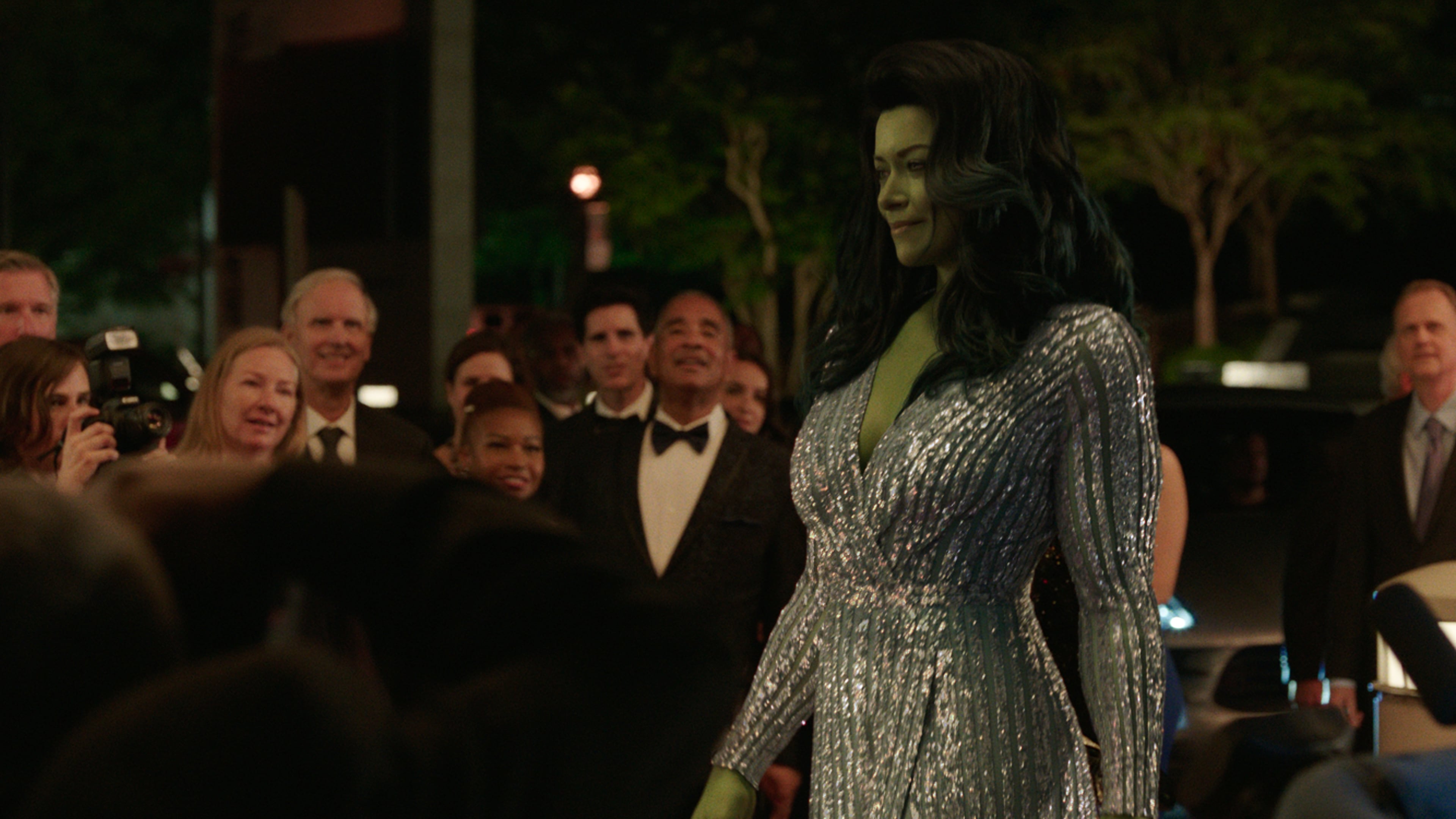Tatiana Maslany as Jennifer "Jen" Walters/She-Hulk in Marvel Studios' She-Hulk: Attorney at Law, exclusively on Disney+. Photo courtesy of Marvel Studios. ©Marvel Studios 2022. All Rights Reserved.