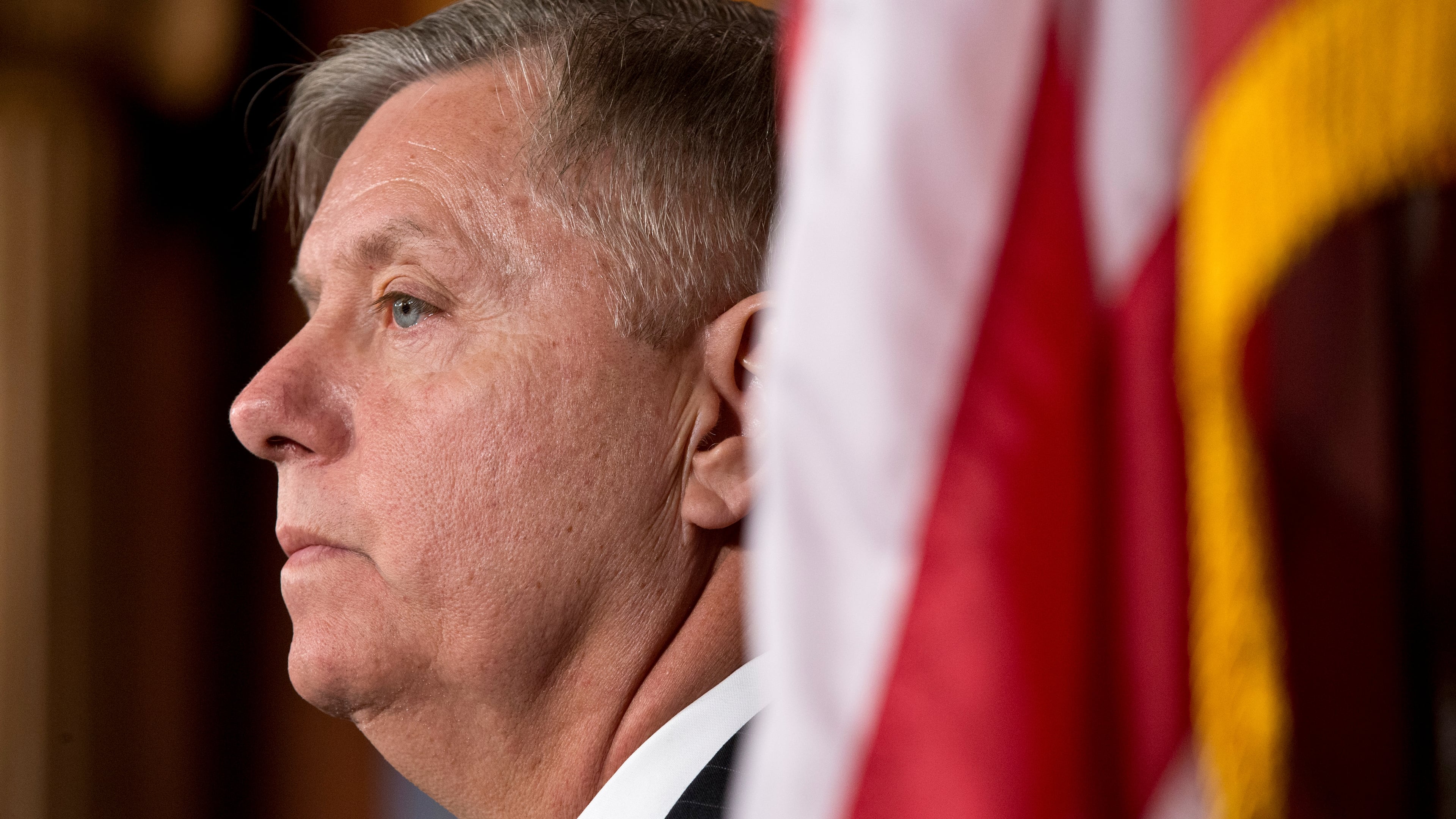 FILE - Sen. Lindsey Graham, R-S.C., listens during a Capitol Hill news conference in Washington, March 6, 2013. (AP Photo/J. Scott Applewhite, File)