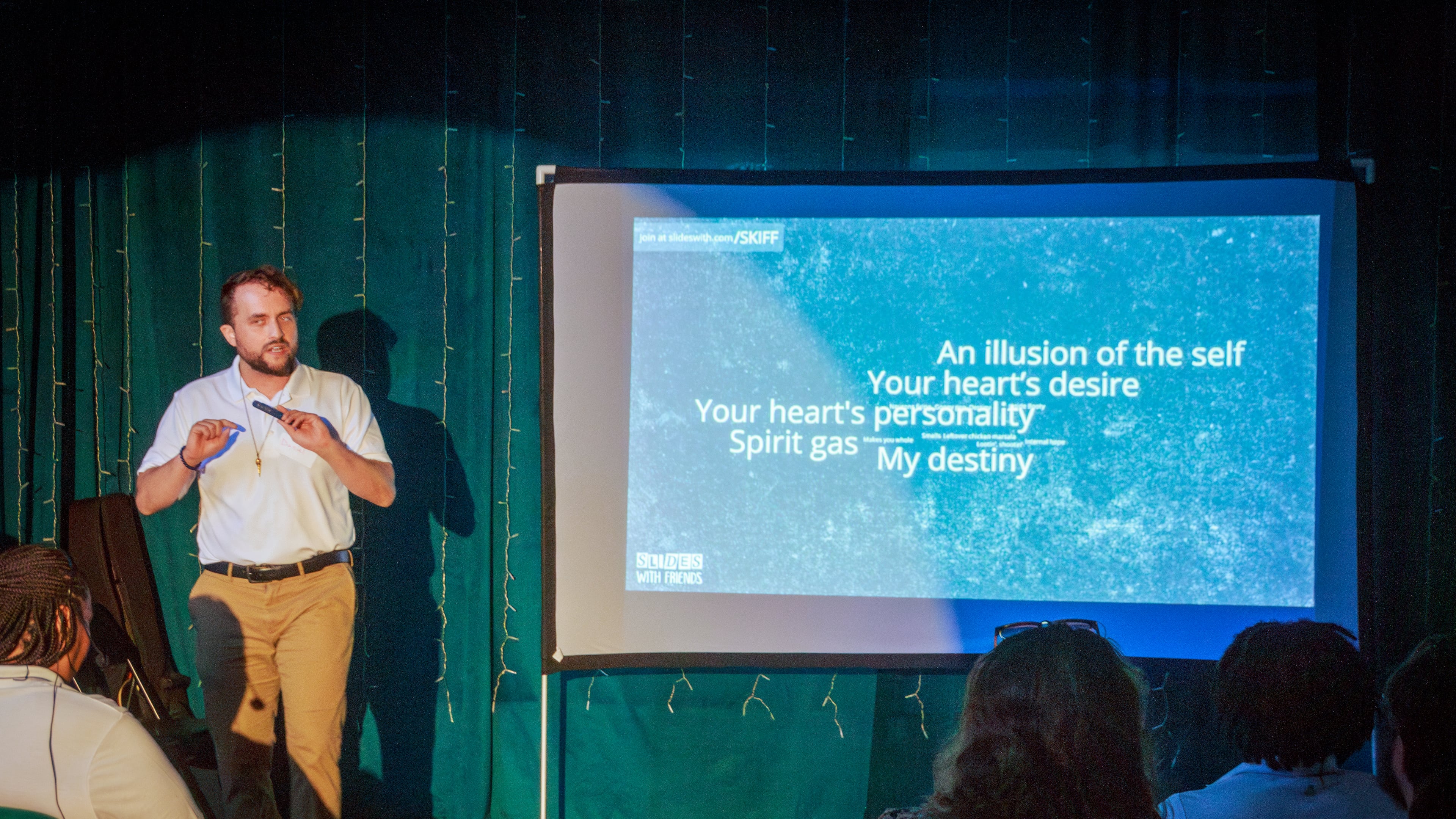 In You Did This Theatre Company's "This Is Not a Cult" performance on July 13, Daniel Lightfoot (Andy Van Deventer) was at the center of the “Divorced Dads Collective.