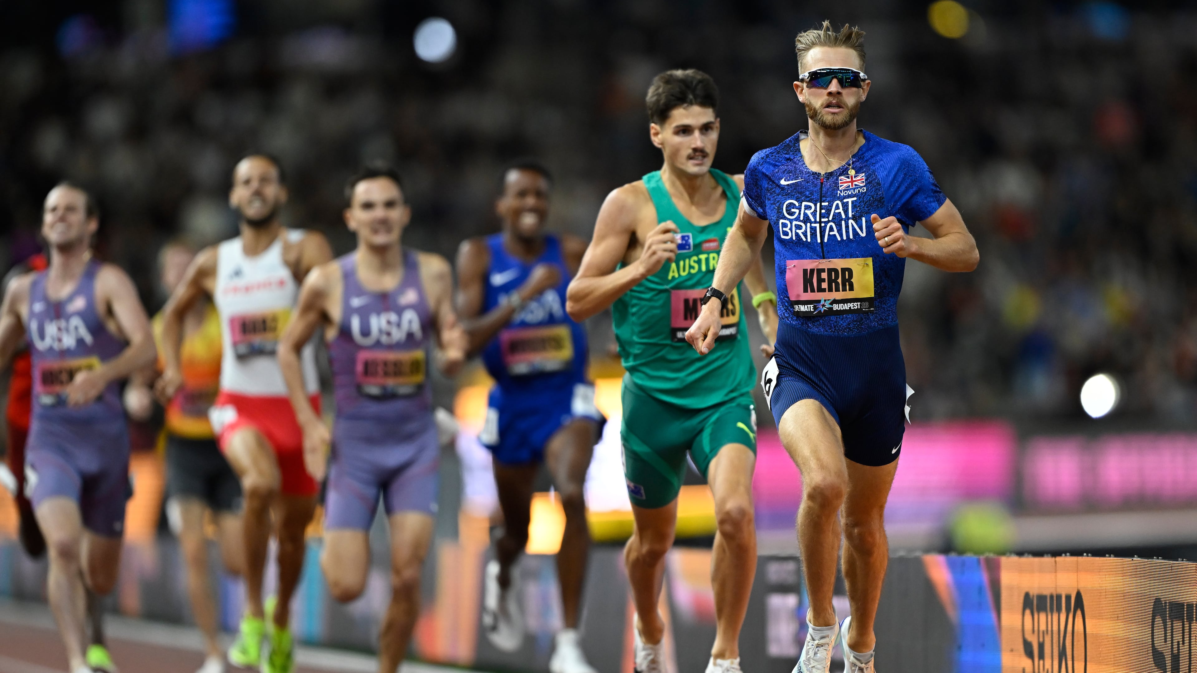 Josh Kerr, of Britain, wins the men's 1,500 meters final during the World Athletics Ultimate Championship in Budapest, Hungary, Sunday, Sept. 13, 2026. (AP Photo/Denes Erdos)