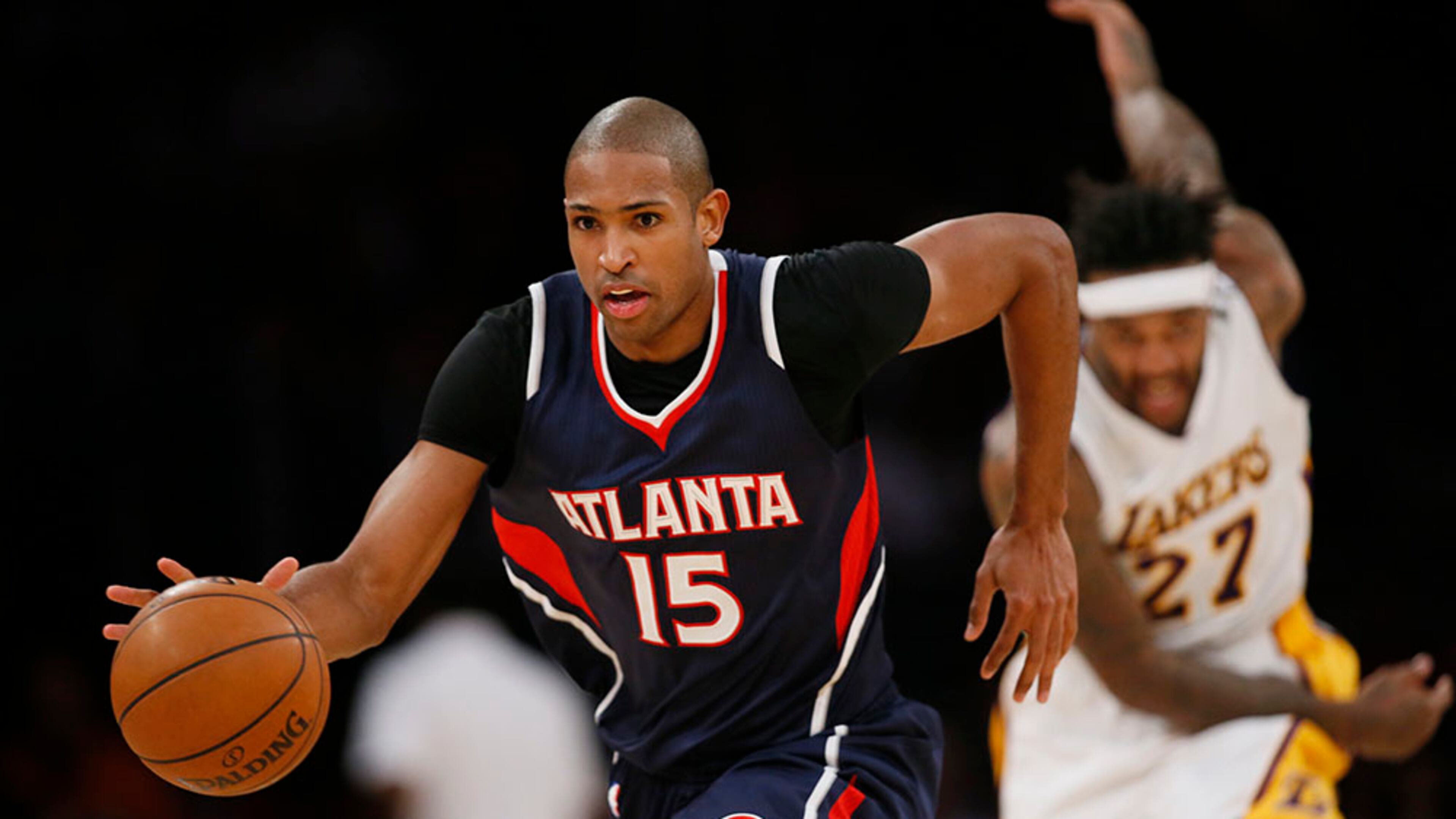 Hawks forward Al Horford, one of five regular starters making the start, scored 21 points in 91-86 win over the Lakers in Los Angeles Sunday.