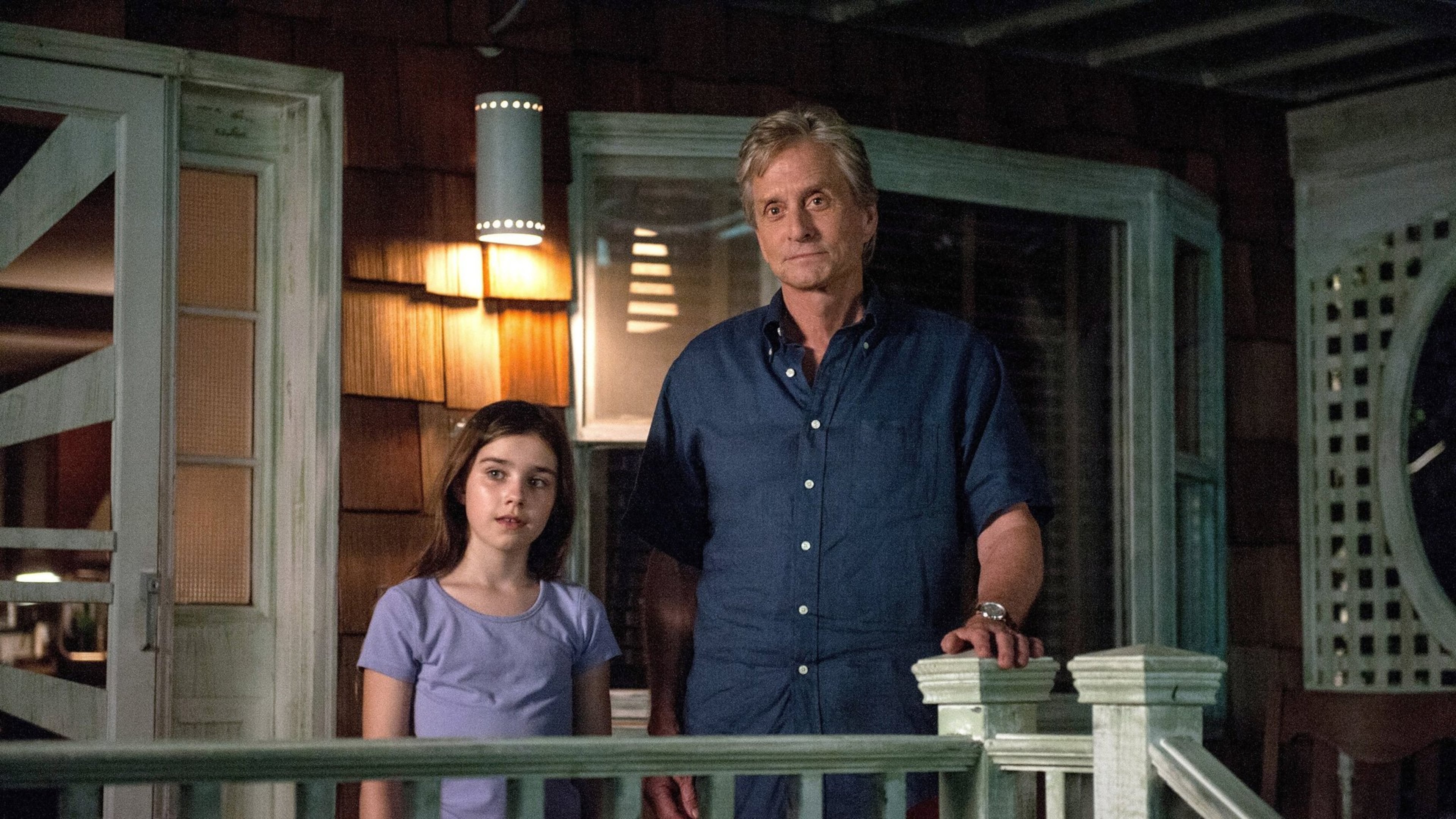 Sarah (Sterling Jerins) and Oren (Michael Douglas) await the return of someone special in “And So It Goes.” (Clay Enos/Clarius Entertainment/MCT)