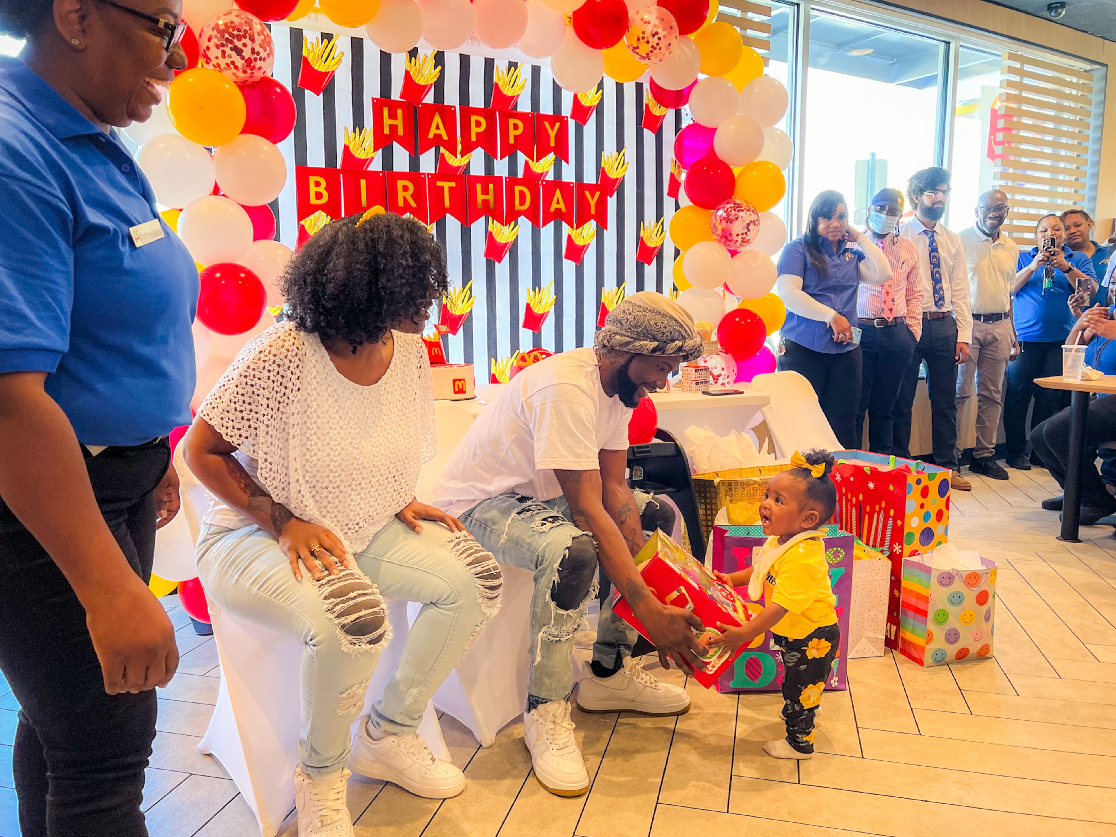 Nandi Phillips, known affectionately as Little Nugget, celebrated her first birthday at the McDonald's where she was born in southwest Atlanta on Nov. 23, 2022. Nov. 16, 2023 (Credit: Henri Hollis / henri.hollis@ajc.com)