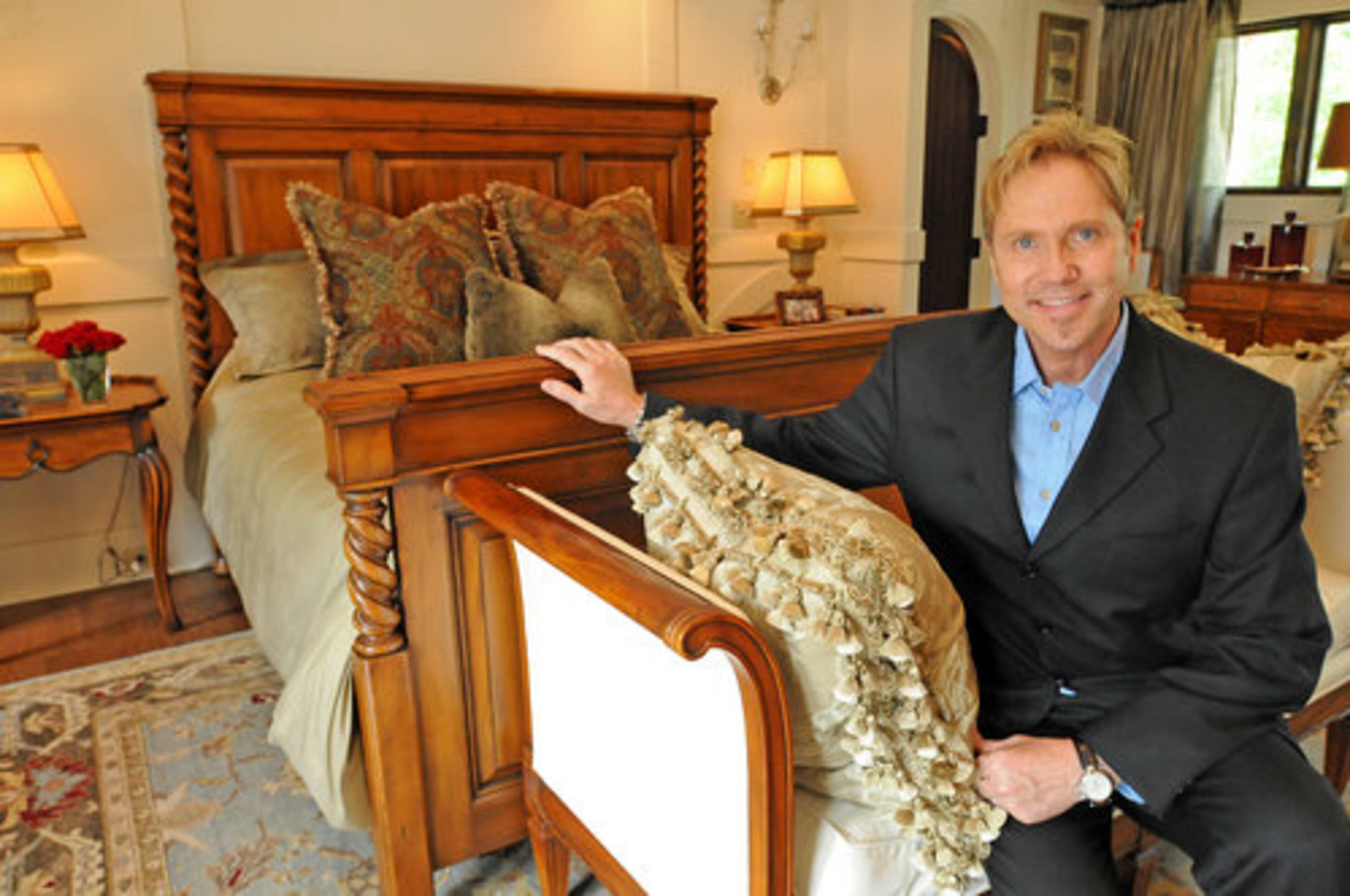 Seen here is Edward Holifield of Edward Holifield by Design. He decorated the master bedroom with a focus on bringing the outdoors inside. "It will add beautiful organic elements into a room," says Holifield.
