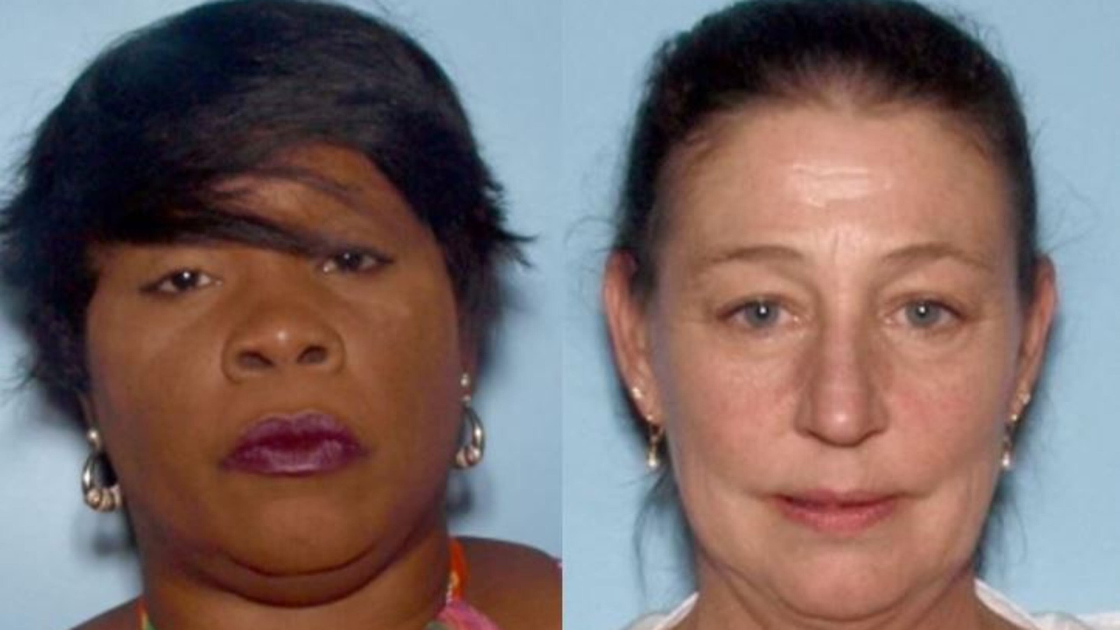 Sharron Kimball (left) and Terri McGill (right) are accused of stealing jewelry from the home of a World War II veteran. (Credit: Gwinnett County Police Department)
