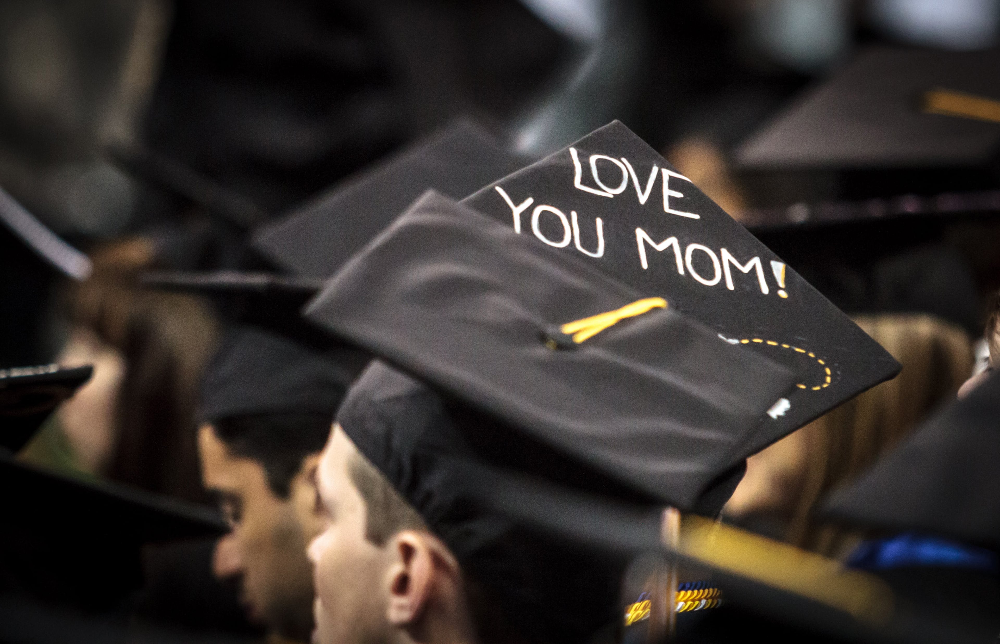 Georgia Institute of Technology's students wait for the start of the morning graduation ceremony at McCamish Pavilion, May. 6 2017. 2,400 students graduated during the two ceremonies Saturday. STEVE SCHAEFER / SPECIAL TO THE AJC