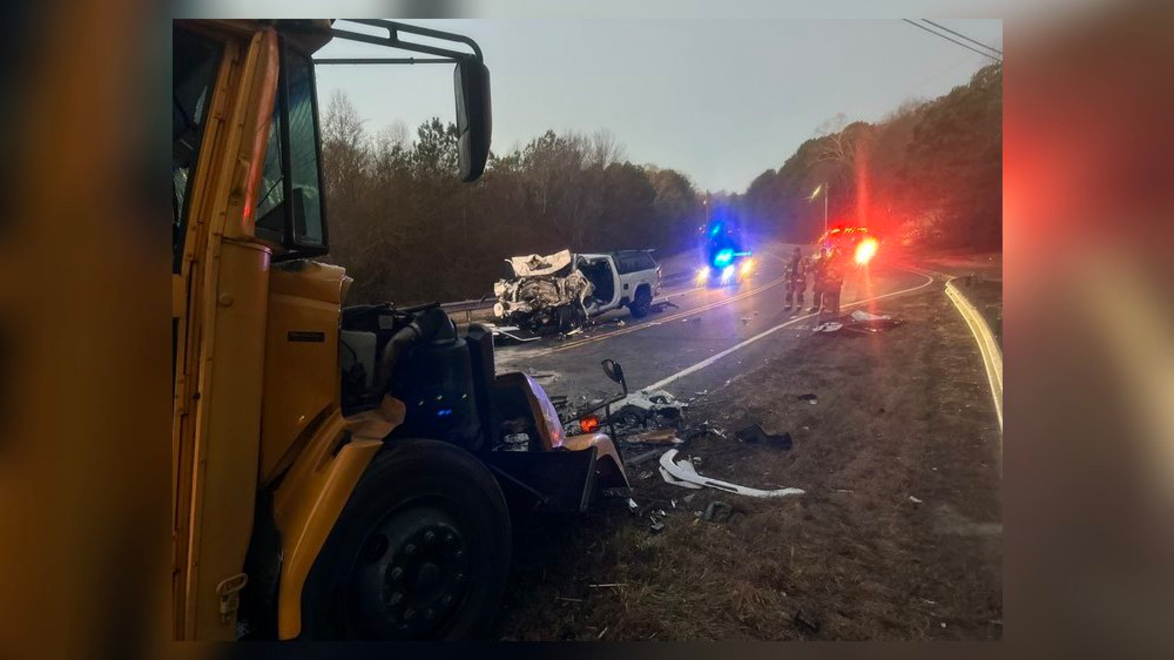 Gwinnett County police investigated a serious injury crash involving a school bus, which was not carrying any students, and a pickup truck.