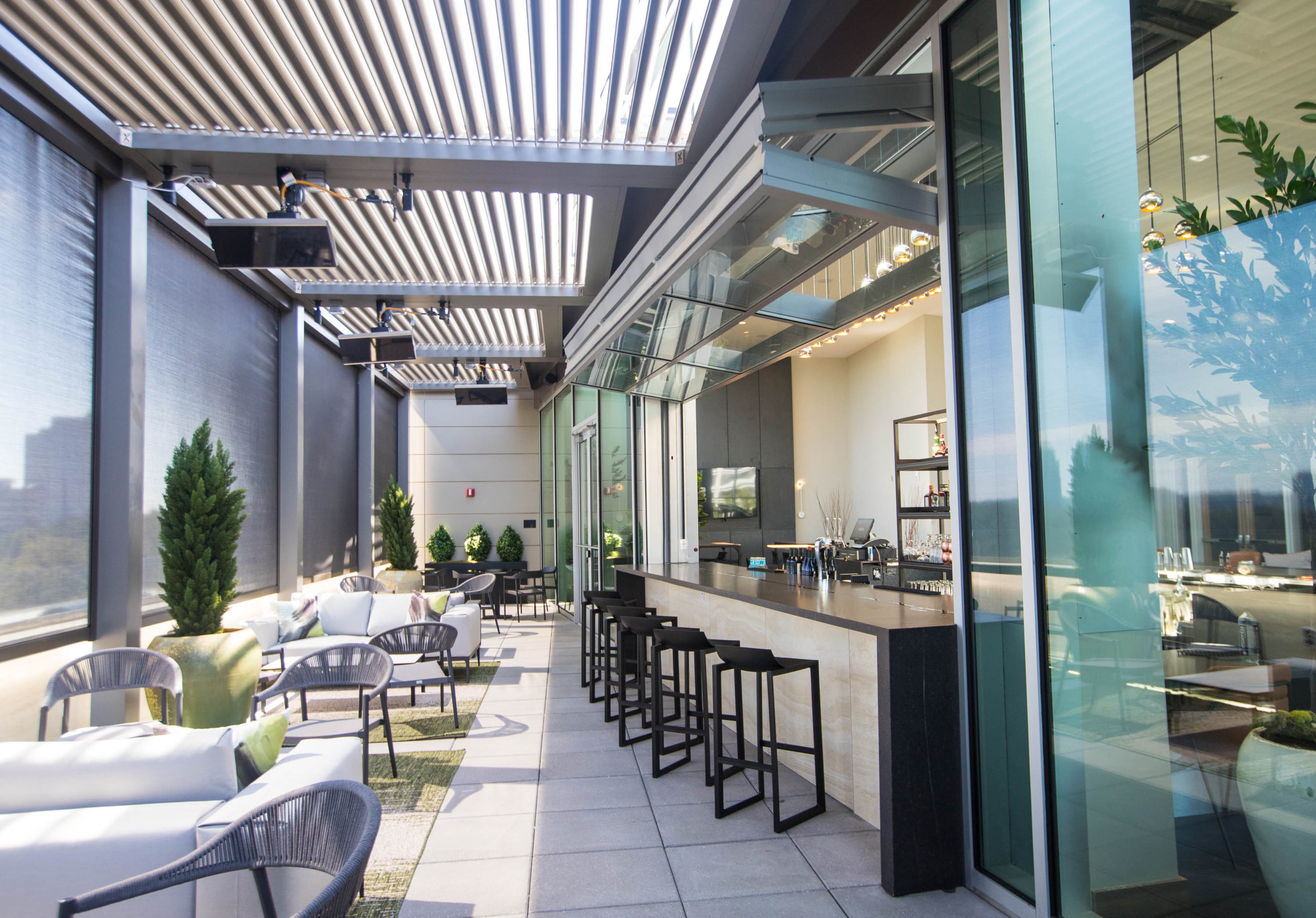 Bar Peri opens in early October 2021 in Dunwoody on the roof top at AC Hotel Atlanta Perimeter with several signature cocktails, tapas bites and a view. Photos taken on Tuesday, Sept 28, 2021. (Jenni Girtman for The Atlanta Journal-Constitution)