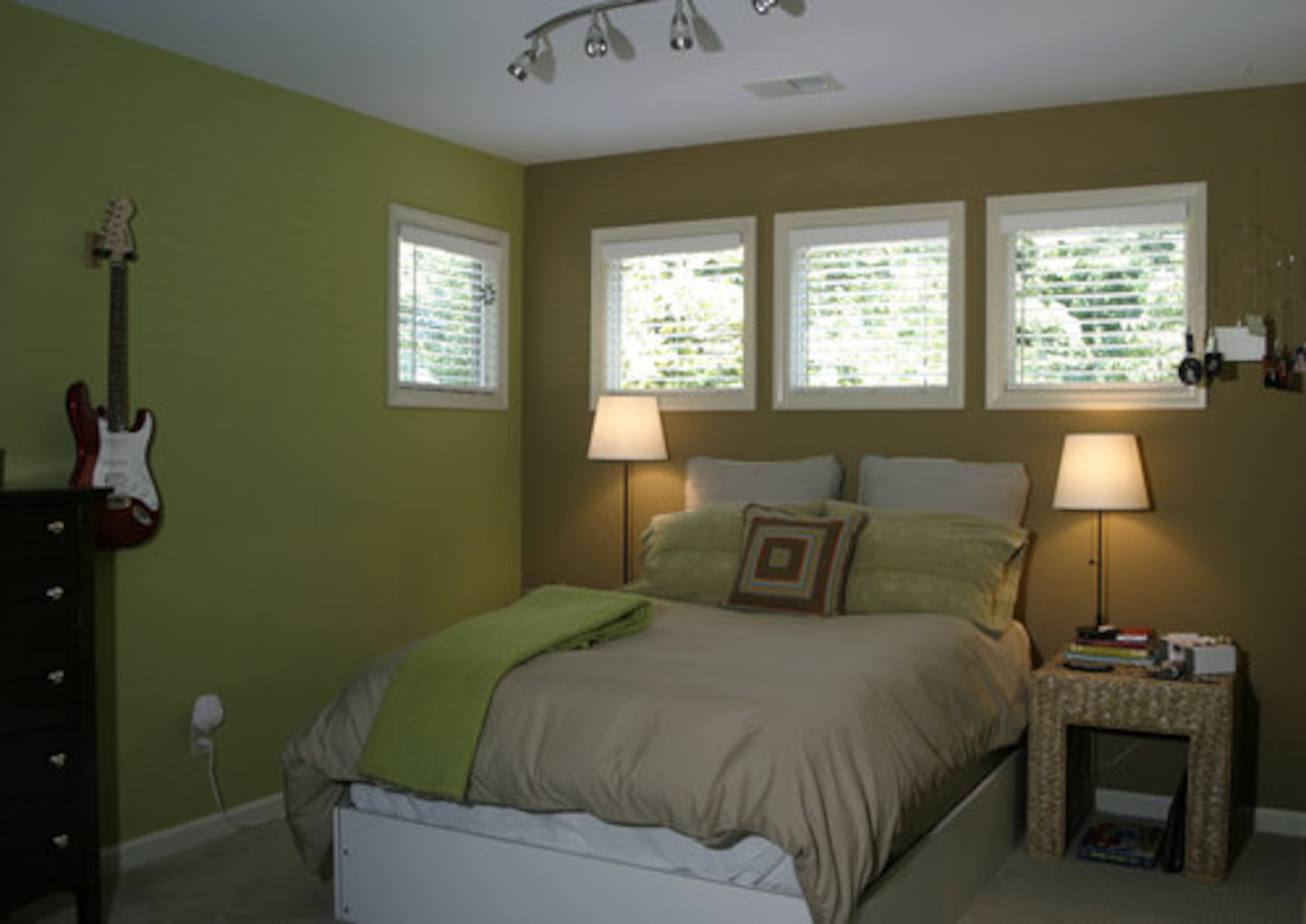 Kim Mills said she kept a designer's touch in her teen-ager's room. Tyler picked the colors, "I just directed him," she said.