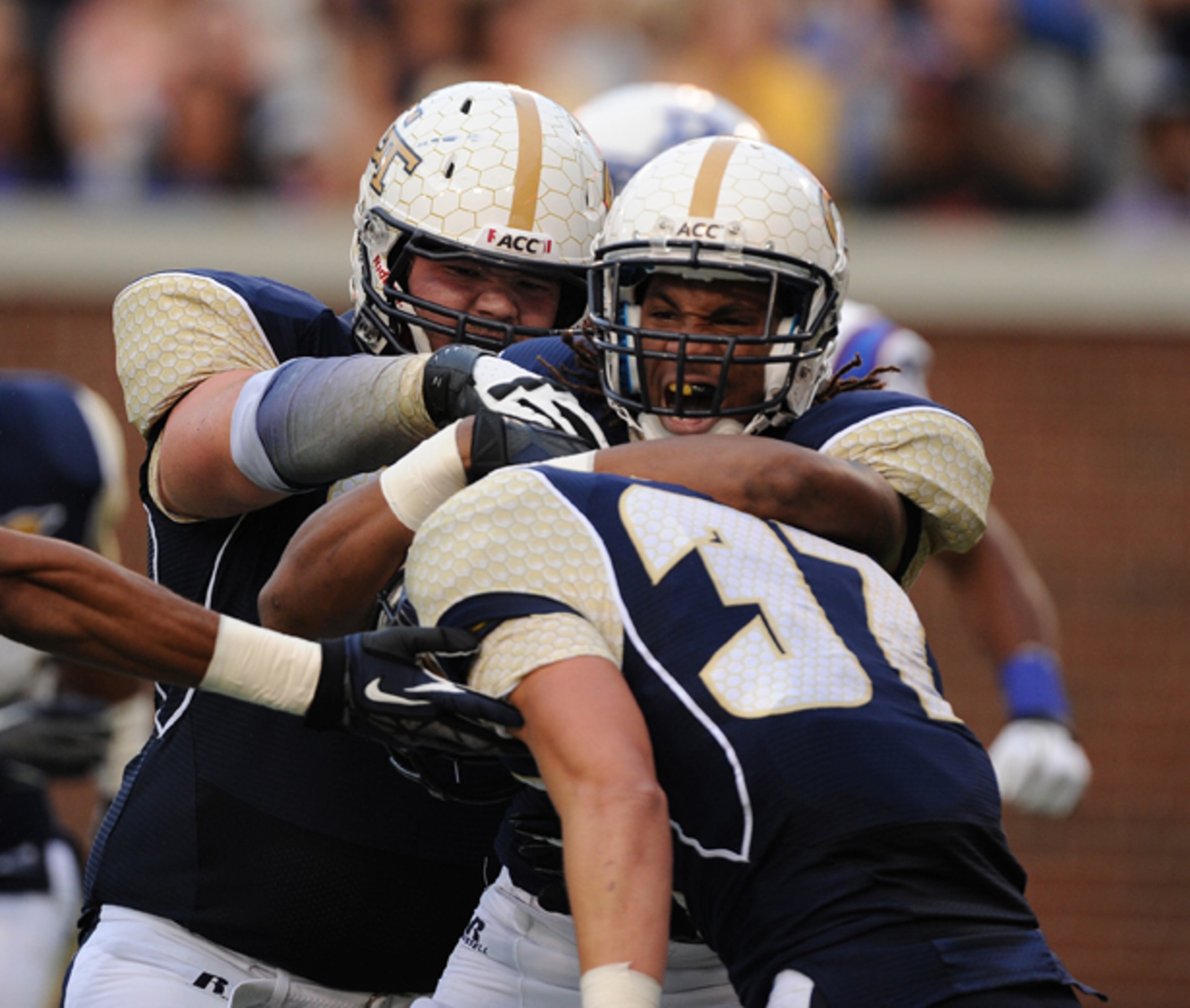 The Jackets didn't have any problems with the Blue Hose in recording their first victory of the season.