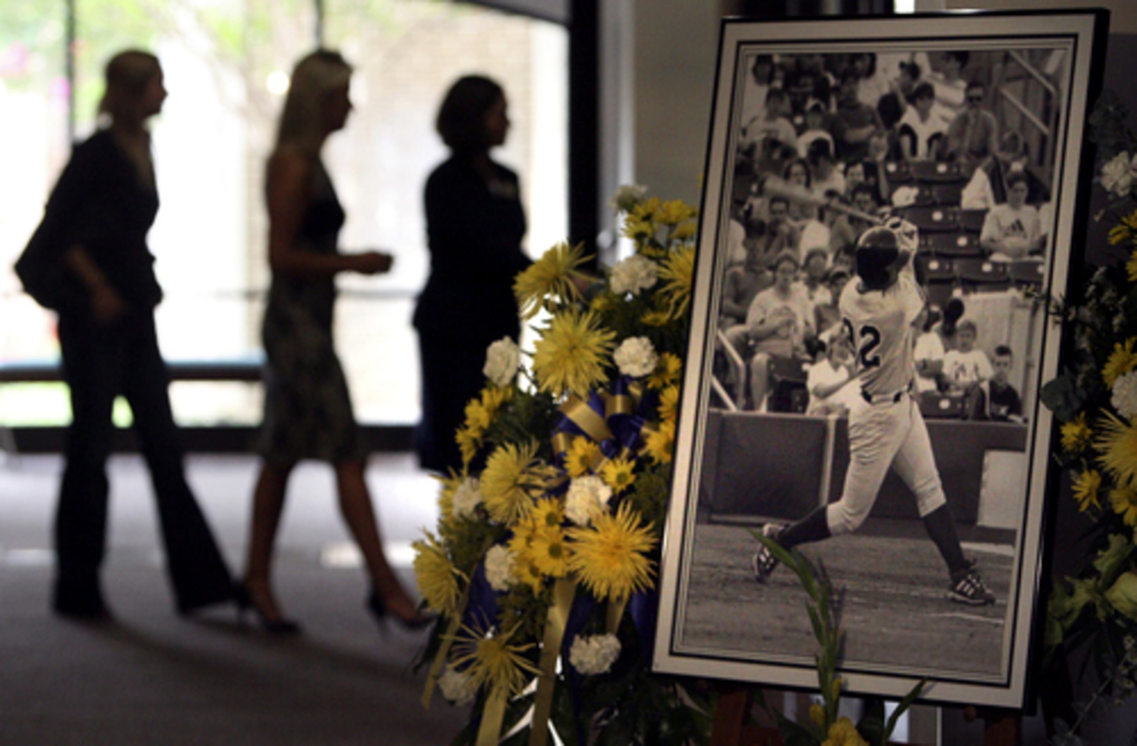 Mike Coolbaugh, 35: Mourners enter the sanctuary at Holy Spirit Catholic Church in San Antonio on July 30 for the funeral of former professional baseball player and coach Mike Coolbaugh. Coolbaugh was killed July 22 when he was hit in the head by a line drive while coaching for the minor league Tulsa Drillers. On Nov. 8 Major League Baseball general managers decided that base coaches will wear helmets starting in the 2008 season.