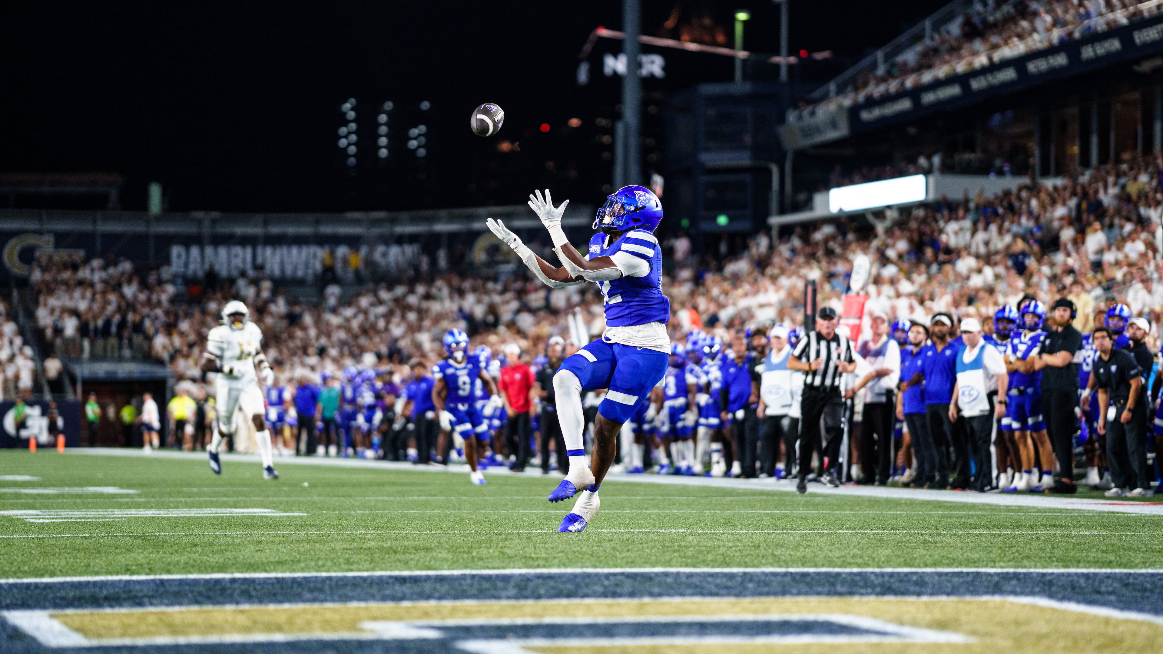 Georgia State Panthers tight end Dorian Fleming (82) during the game between Georgia State and the Georgia Tech Yellow Jackets on Saturday, Aug., 2024 at Bobby Dodd Stadium in Atlanta. (Photo by Ivan Konon/Georgia State Athletics)