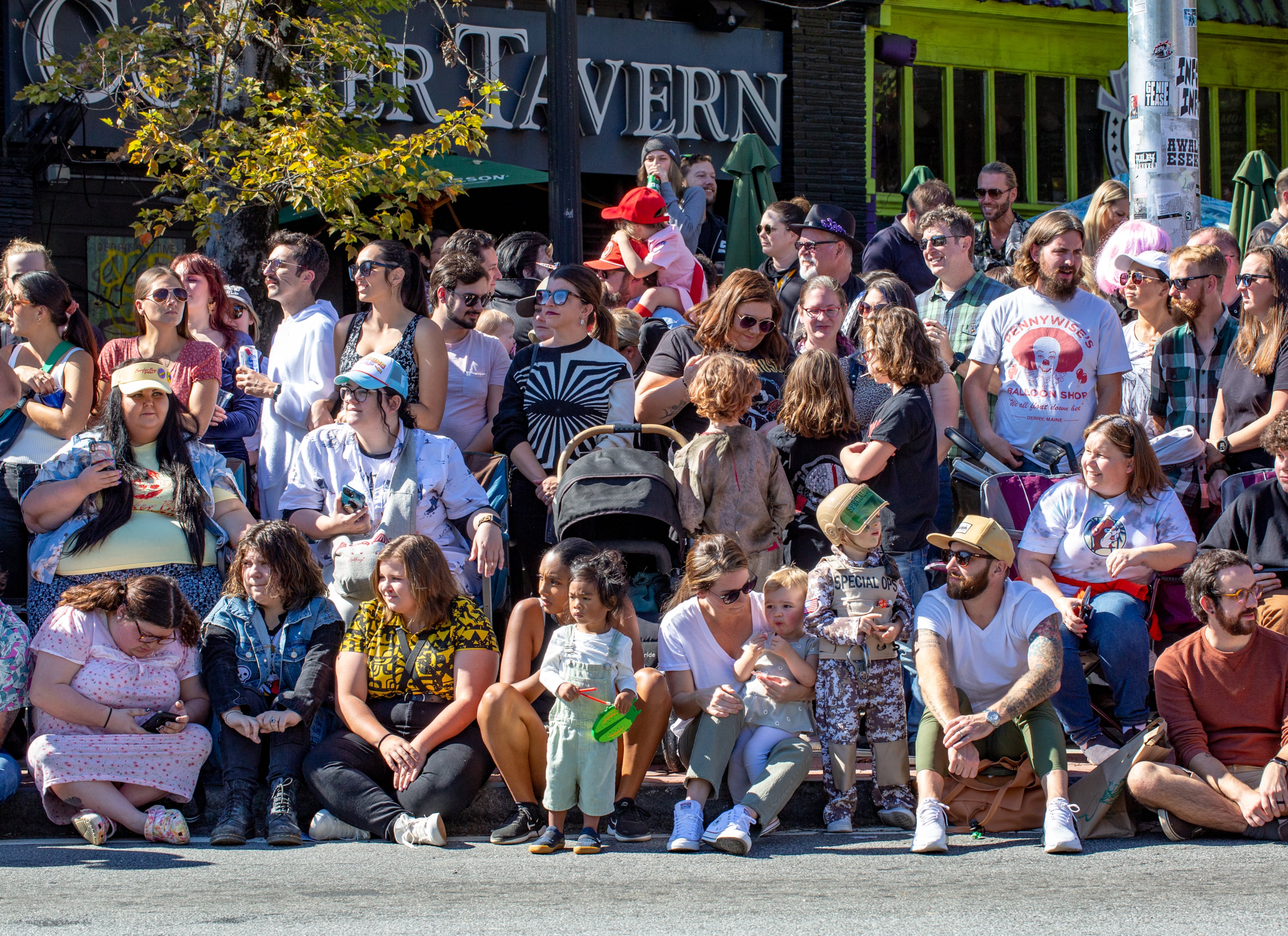 Moreland Avenue is packed at the annual Little Five Points Halloween Parade on Sunday, Oct 23, 2022. (Jenni Girtman for The Atlanta Journal-Constitution)