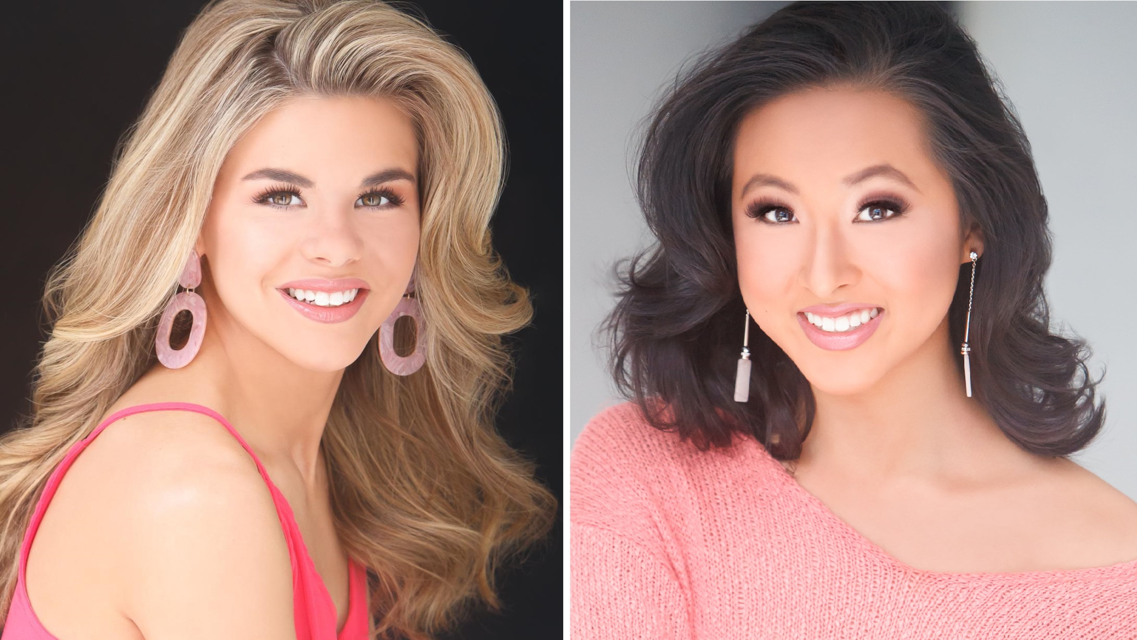 Miss Greater Atlanta's Outstanding Teen Mary Wilhelmina Hodges (left) won the preliminary talent award and Miss Atlanta's Outstanding Teen Rebecca Zhang won the on-stage question and evening gown preliminary award Friday.