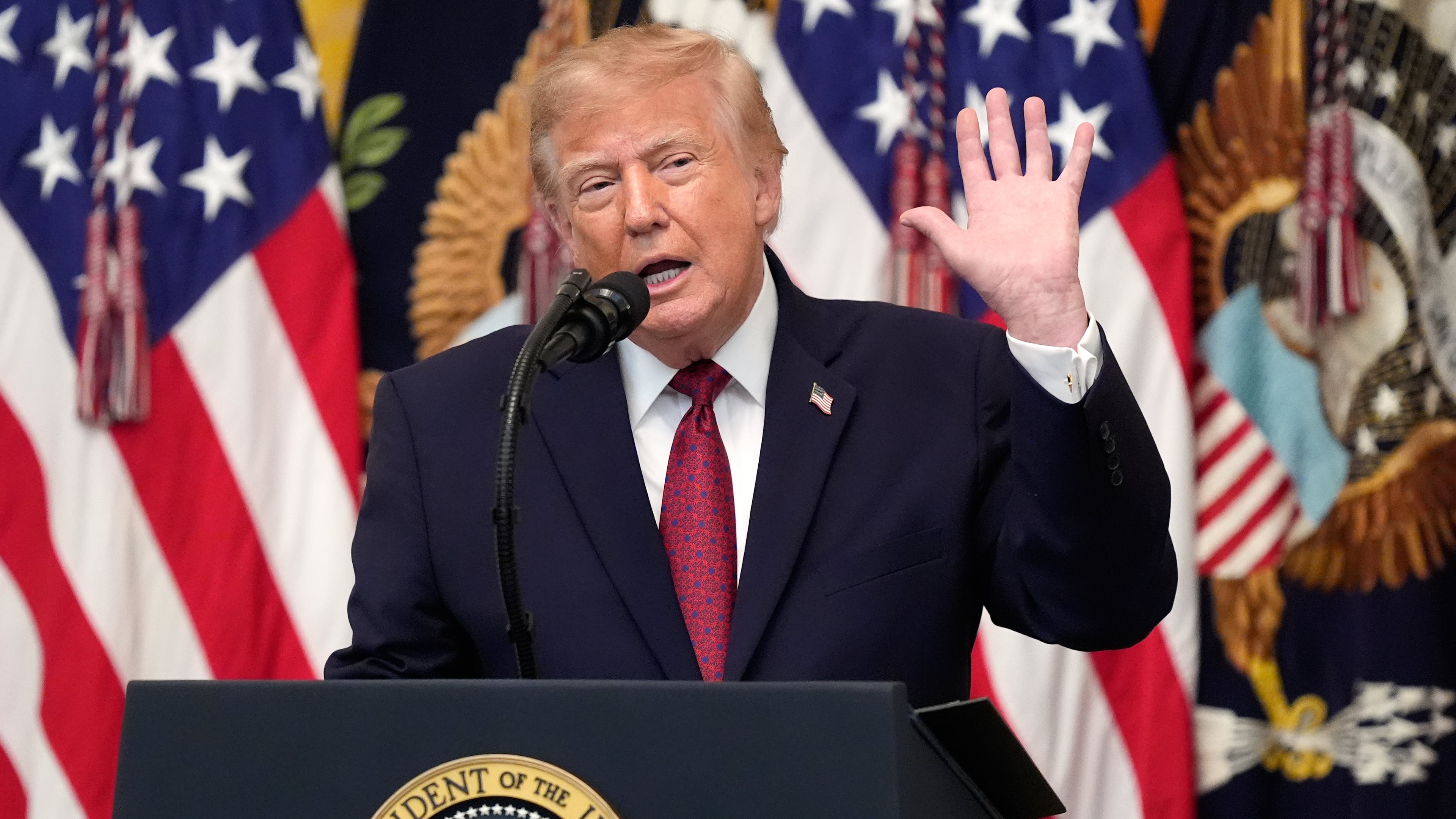 President Donald Trump speaks during an East Room event at the White House celebrating Hispanic Heritage Month, Wednesday, Sept. 30, 2026, in Washington. (AP Photo/Manuel Balce Ceneta)