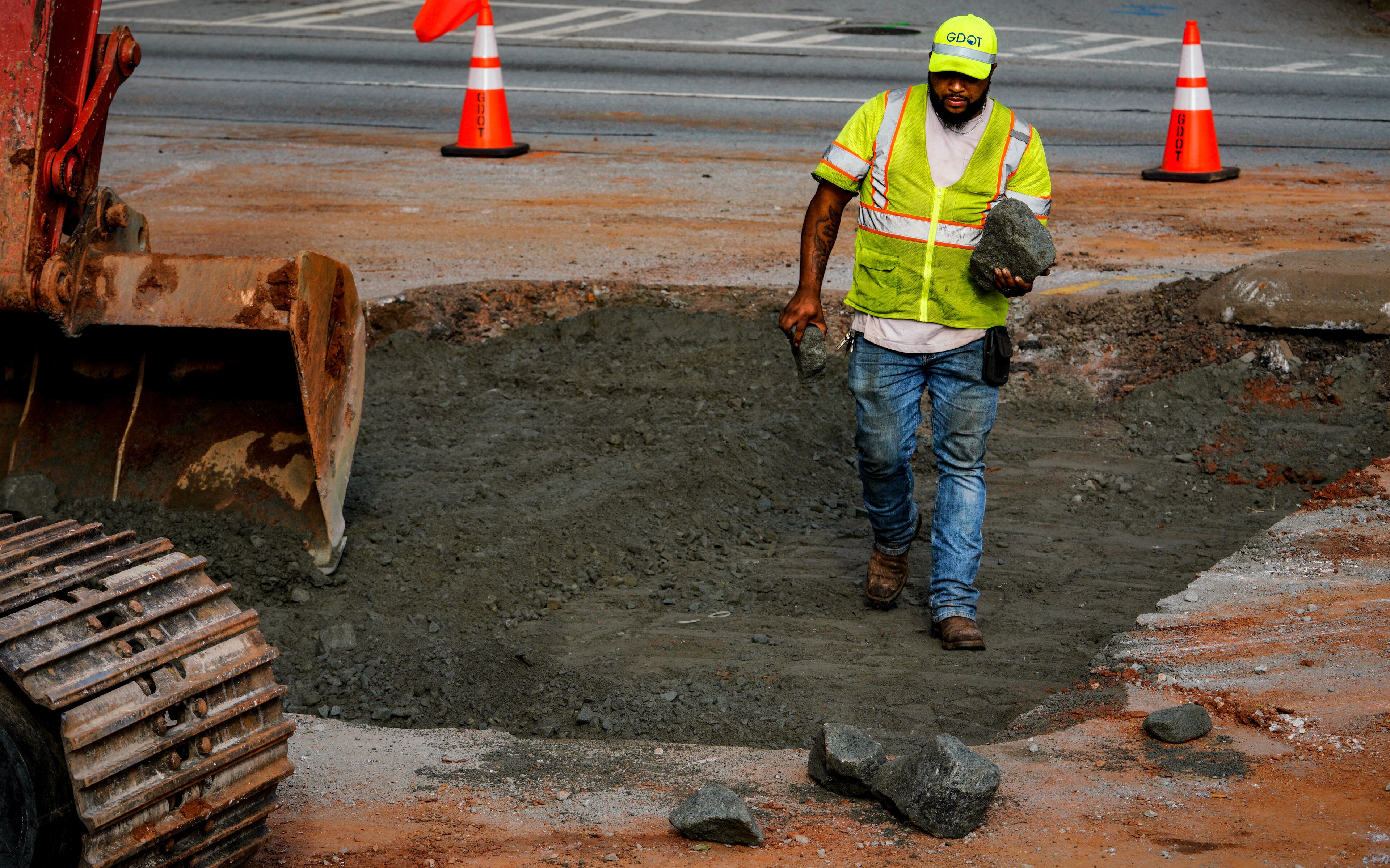Crews with the Georgia Department of Transportation are working to repair a large hole along Austell Road caused by a collapsed storm drain. The road is expected to be closed most of Thursday.