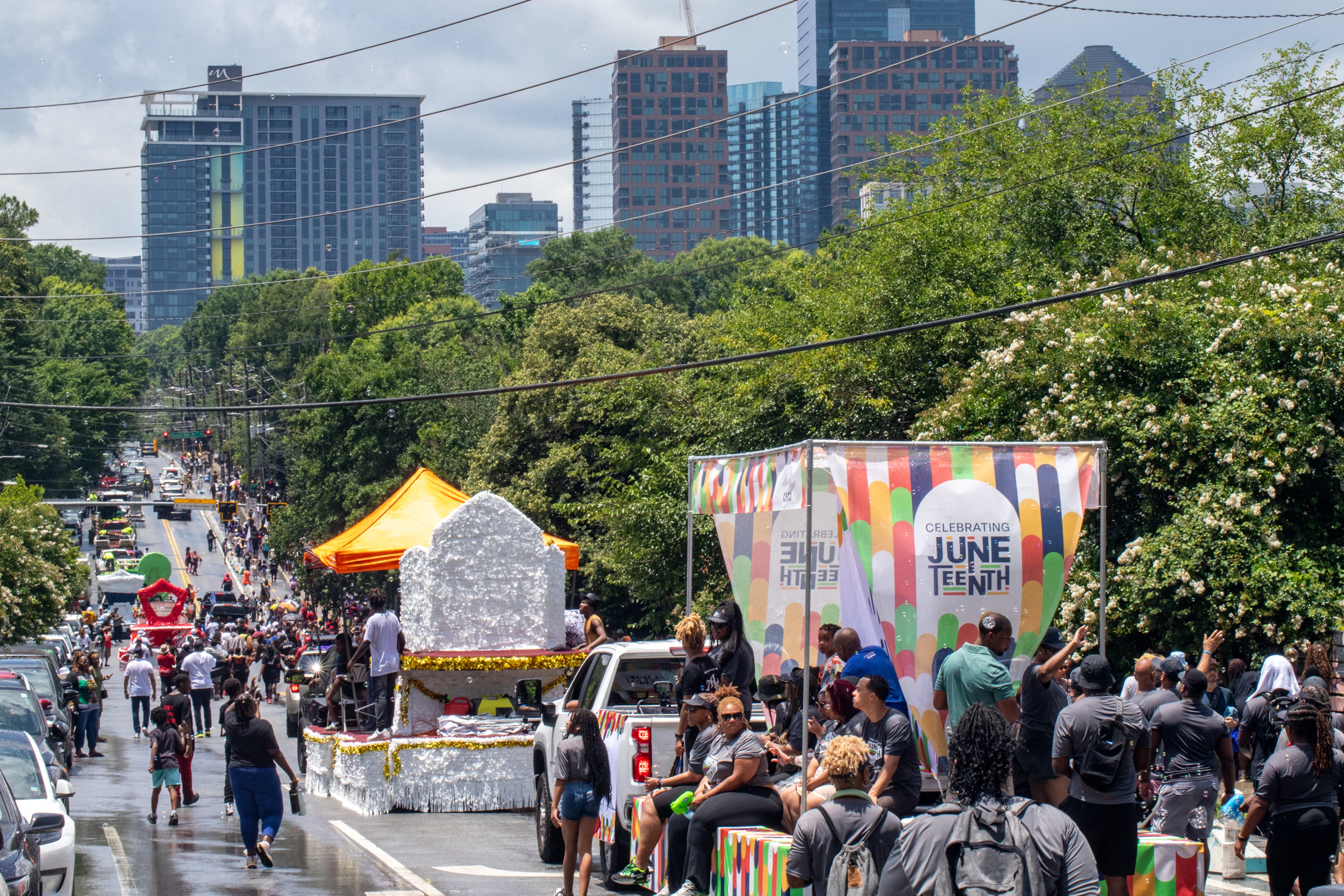 Juneteenth Parade and Music Festival takes place in Atlanta on Saturday, June 14, 2025, beginning at The King Center and ending at Piedmont Park. (Jenni Girtman for The Atlanta Journal-Constitution)