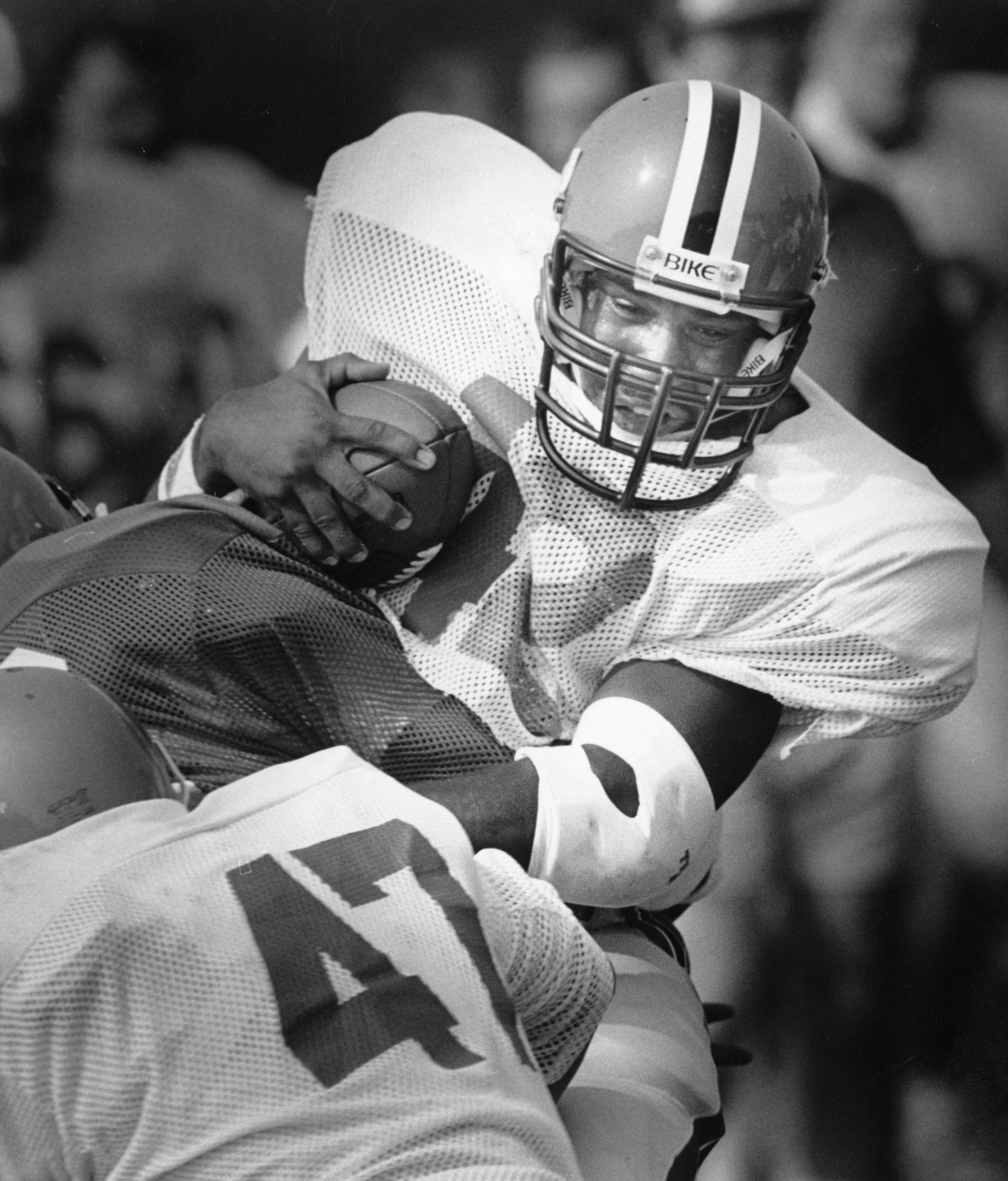 Riggs works hard at practice in 1987. Beverly Crawford / AJC