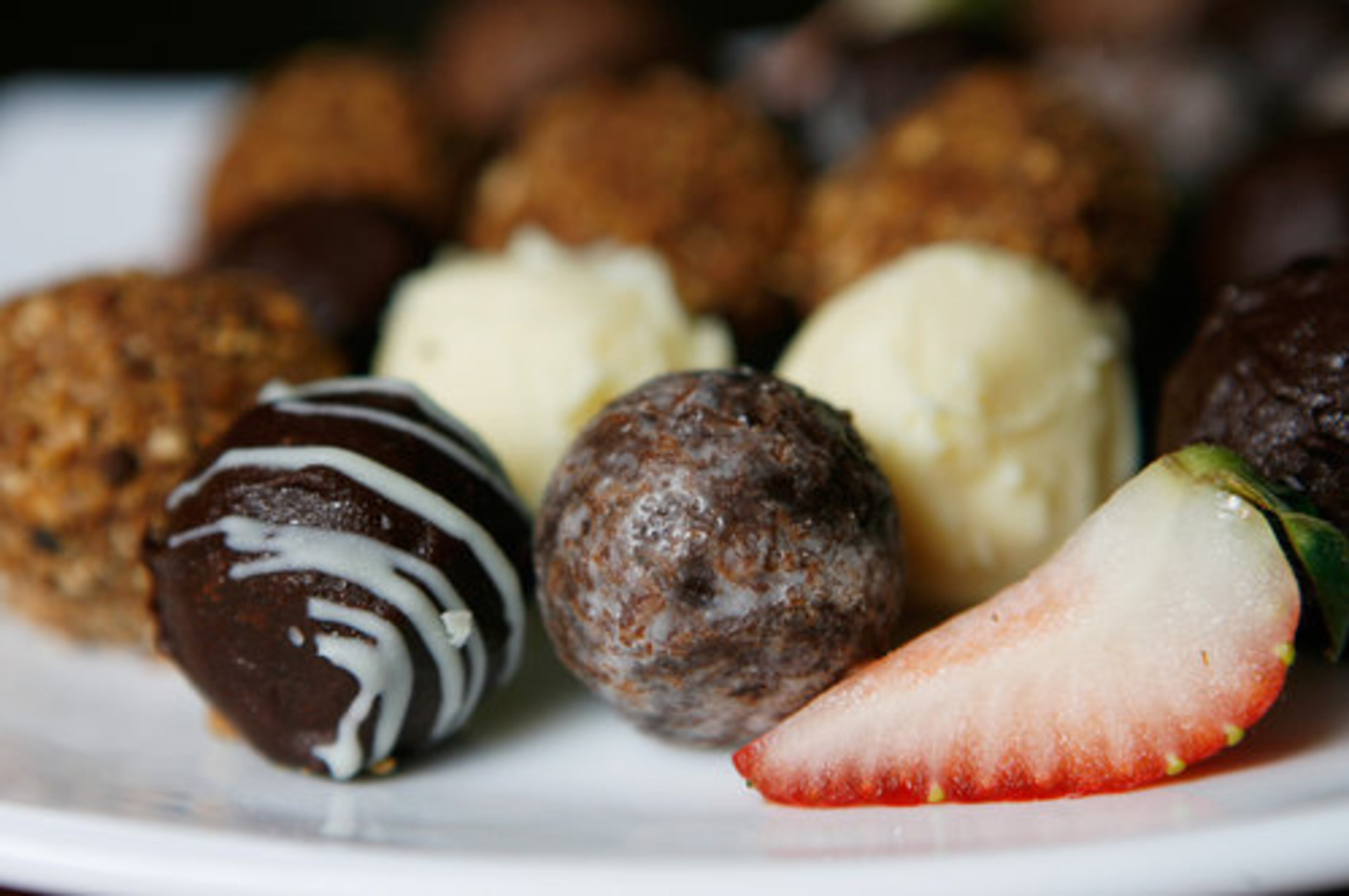 Dessert truffles, including milk chocolate and honey -- all part of the $1,000 platinum picnic basket, which is available at all Atlanta Symphony Orchestra and ASO Presents concerts at the Verizon Wireless Amphitheatre at Encore Park in Alpharetta. Styled by Ovations Food Service chef Phil Alamio.