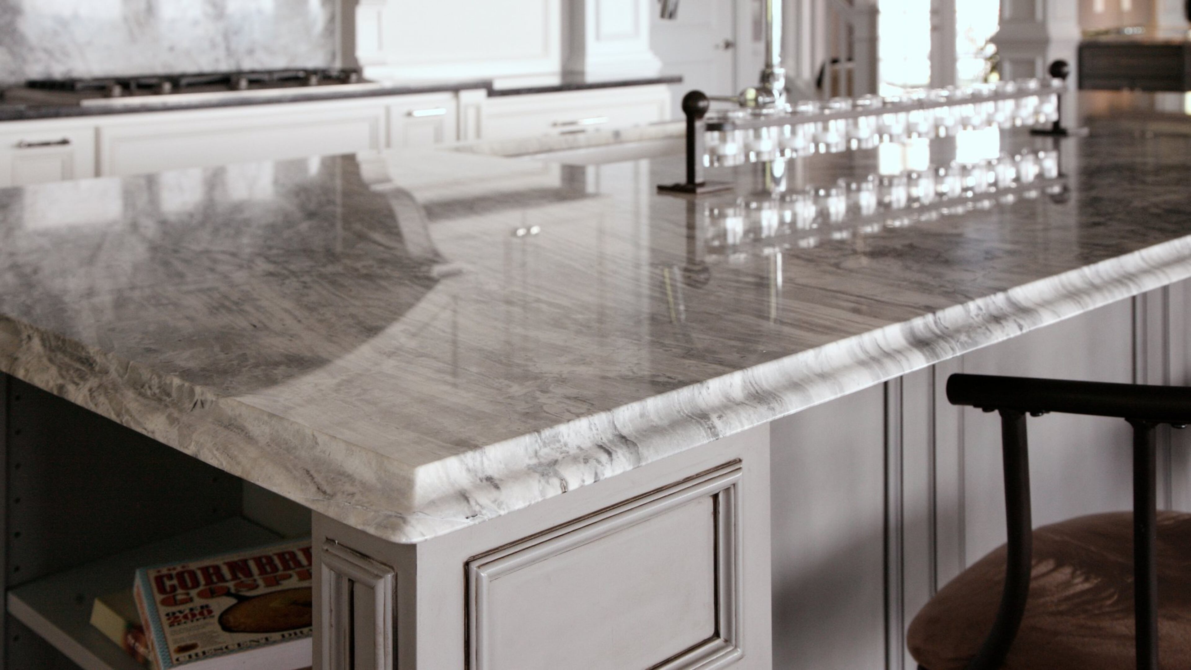 Oversized islands are one of the features of an upscale kitchen. CONTRIBUTED BY: Construction Resources.