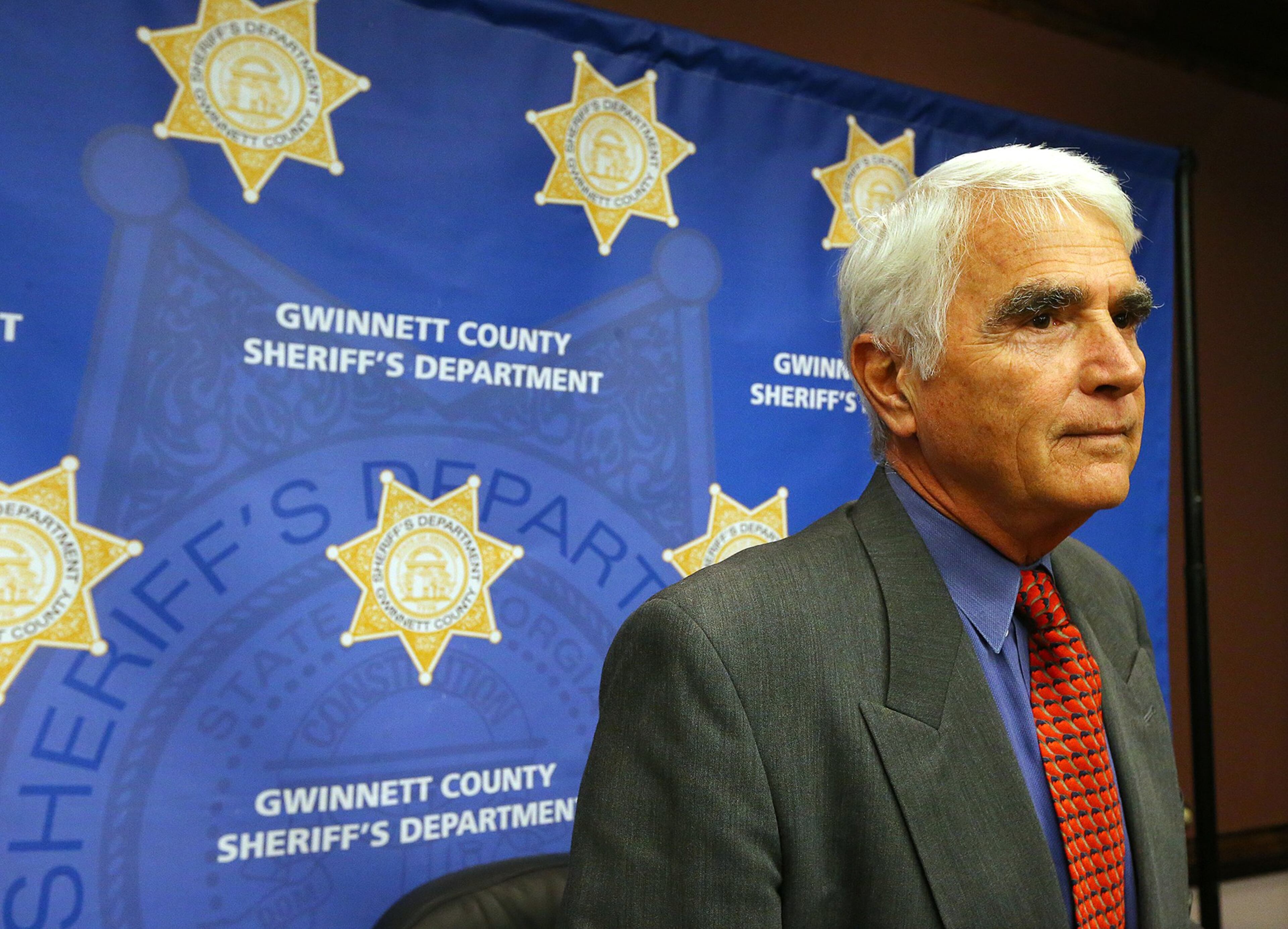 091615 LAWRENCEVILLE: Gwinnett County Sheriff Butch Conway holds a press conference with the media after igniting a firestorm of debate with his comments blasting “the culture of police hatred” on Wednesday, Sept. 16, 2015, in Lawrenceville. Curtis Compton / ccompton@ajc.com