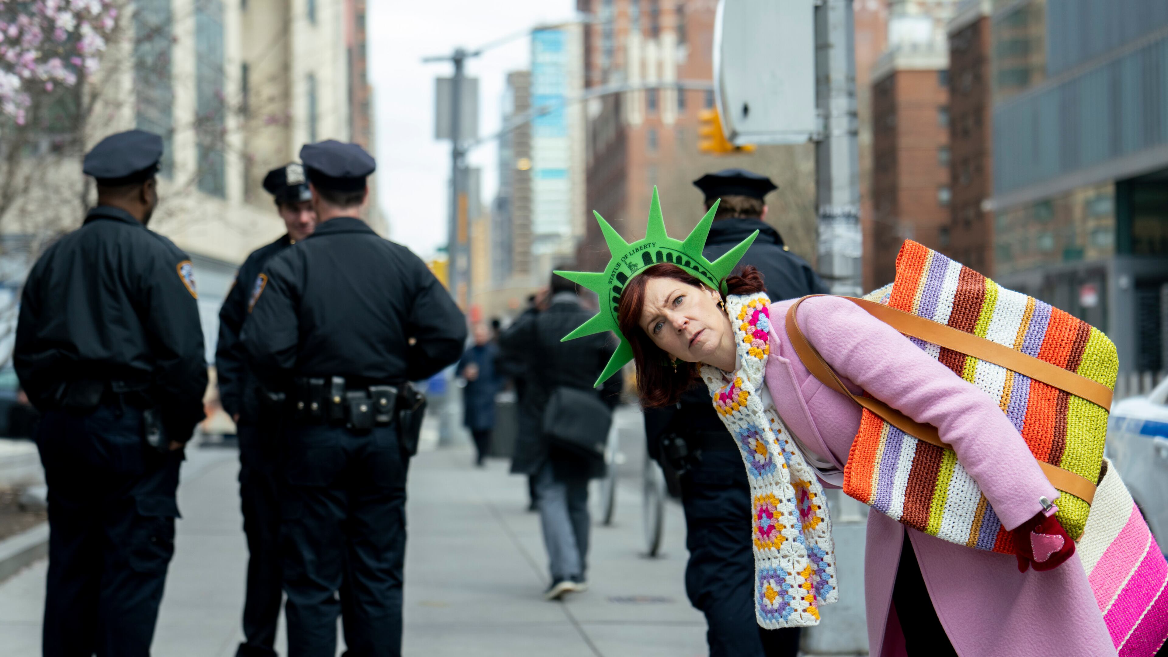 Carrie Preston stars as Elsbeth Tascioni in "Elsbeth." The new CBS series follows the astute but unconventional attorney who, after a successful career in Chicago, utilizes her singular point of view to make unique observations and corner brilliant criminals alongside the NYPD. Courtesy of CBS