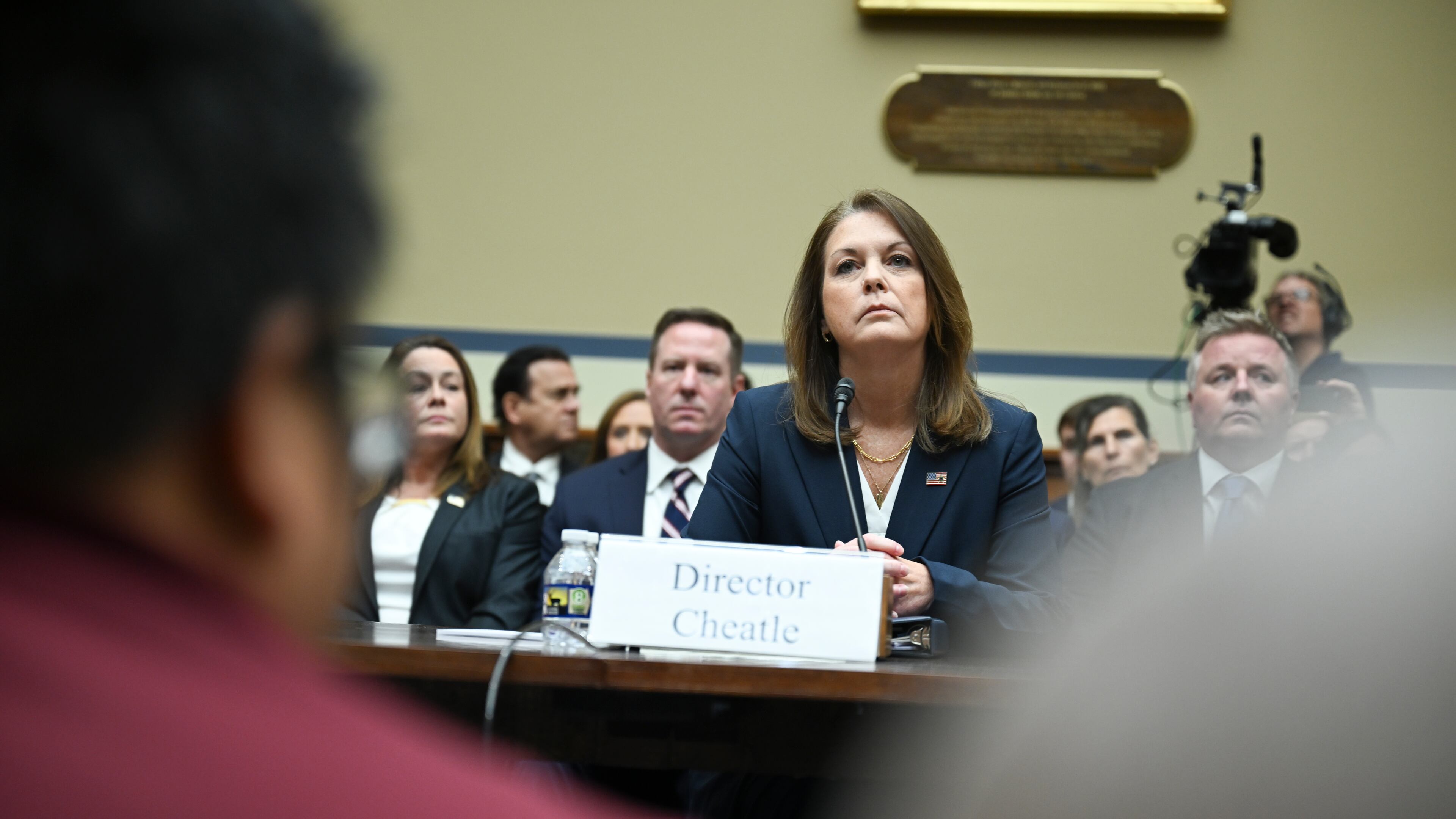 Kimberly Cheatle, the Secret Service director, testifies Monday during a House Oversight Committee hearing on the attempted assassination of former President Donald Trump. Cheatle told the committee she could not reveal — or did not know — key details about the July 13 shooting in Butler, Pennsylvania. (Kenny Holston/The New York Times)