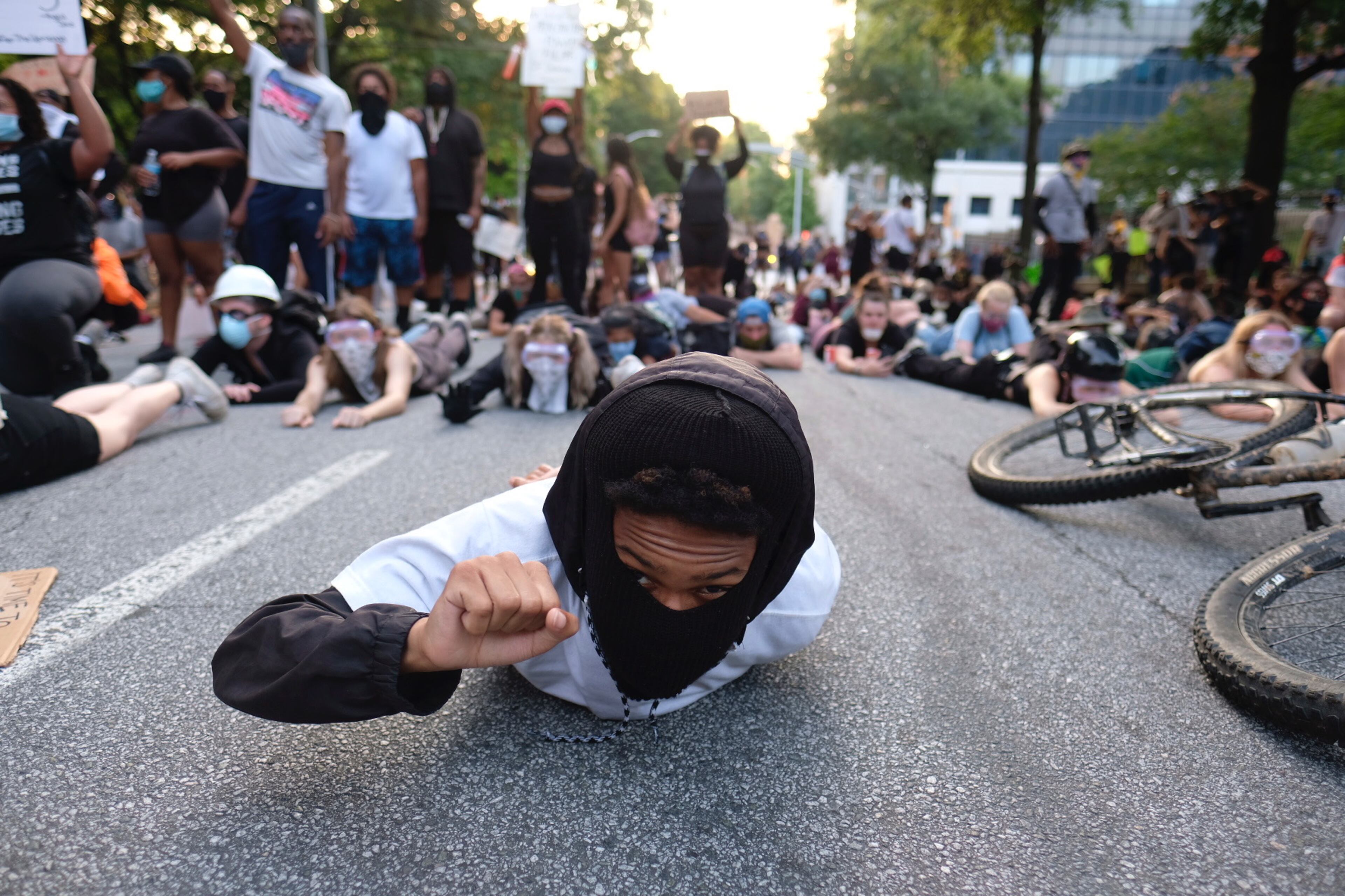 Protesters were active downtown as protests continued for a fourth day on Monday, June 1, 2020, in Atlanta. Protests over the death of George Floyd continued around the United States. Ben Gray for The Atlanta Journal-Constitution